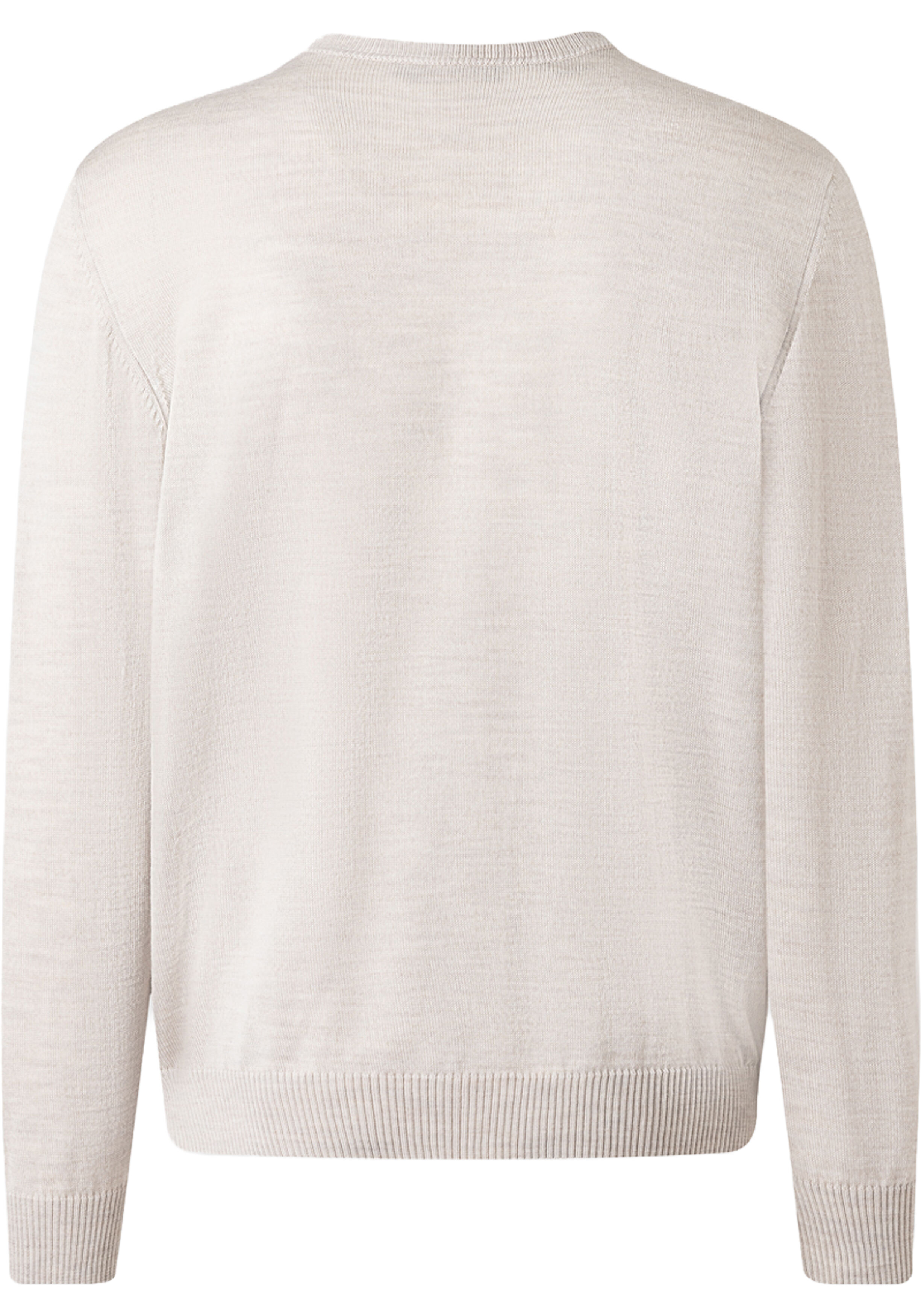 MAERZ Classic Fit heren trui met O-hals wol, offwhite