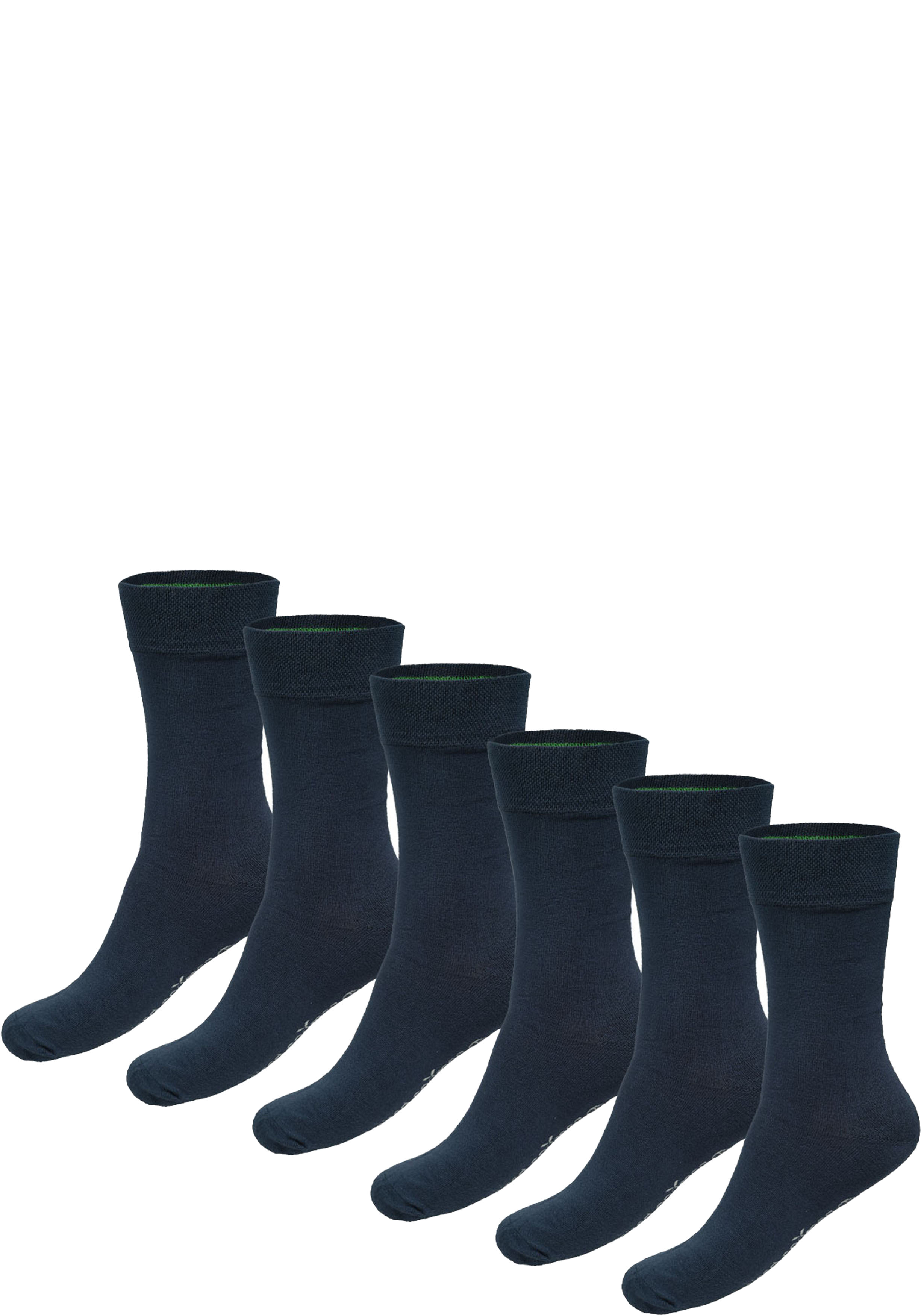 Bamboo Basics Beau socks (6-pack), unisex sokken, donkerblauw