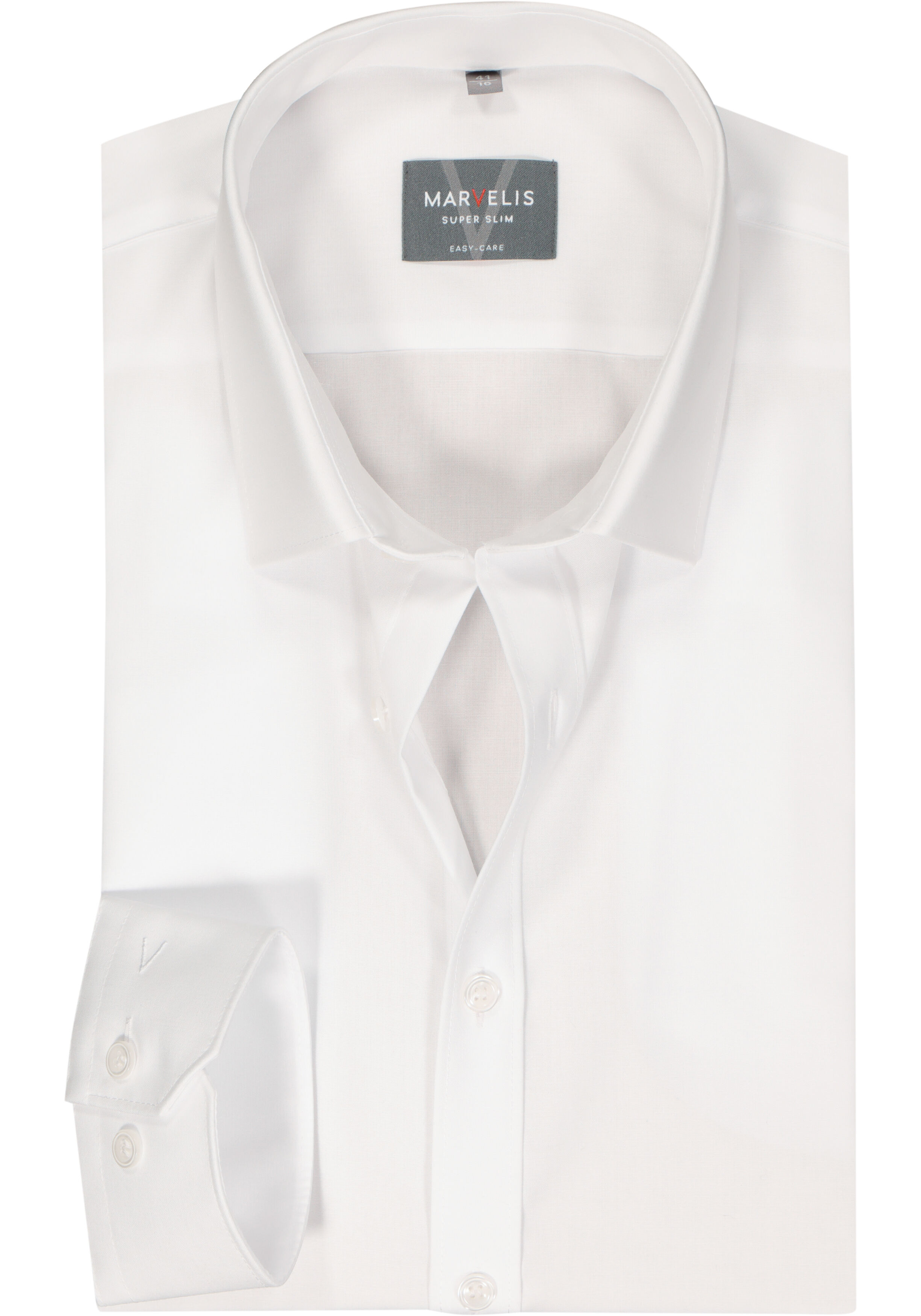 MARVELIS super slim fit overhemd, mouwlengte 7, popeline, wit