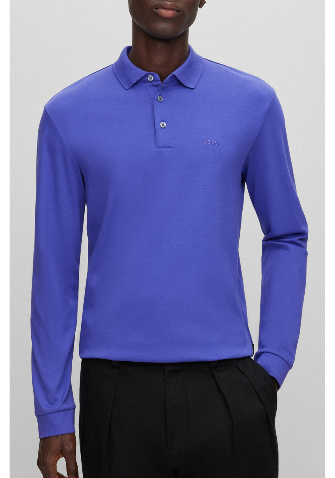 3-4063539179865-hugo_boss-poloshirt_HR BOSS Pado regular fit polo lange mouw, jersey, donkerpaars