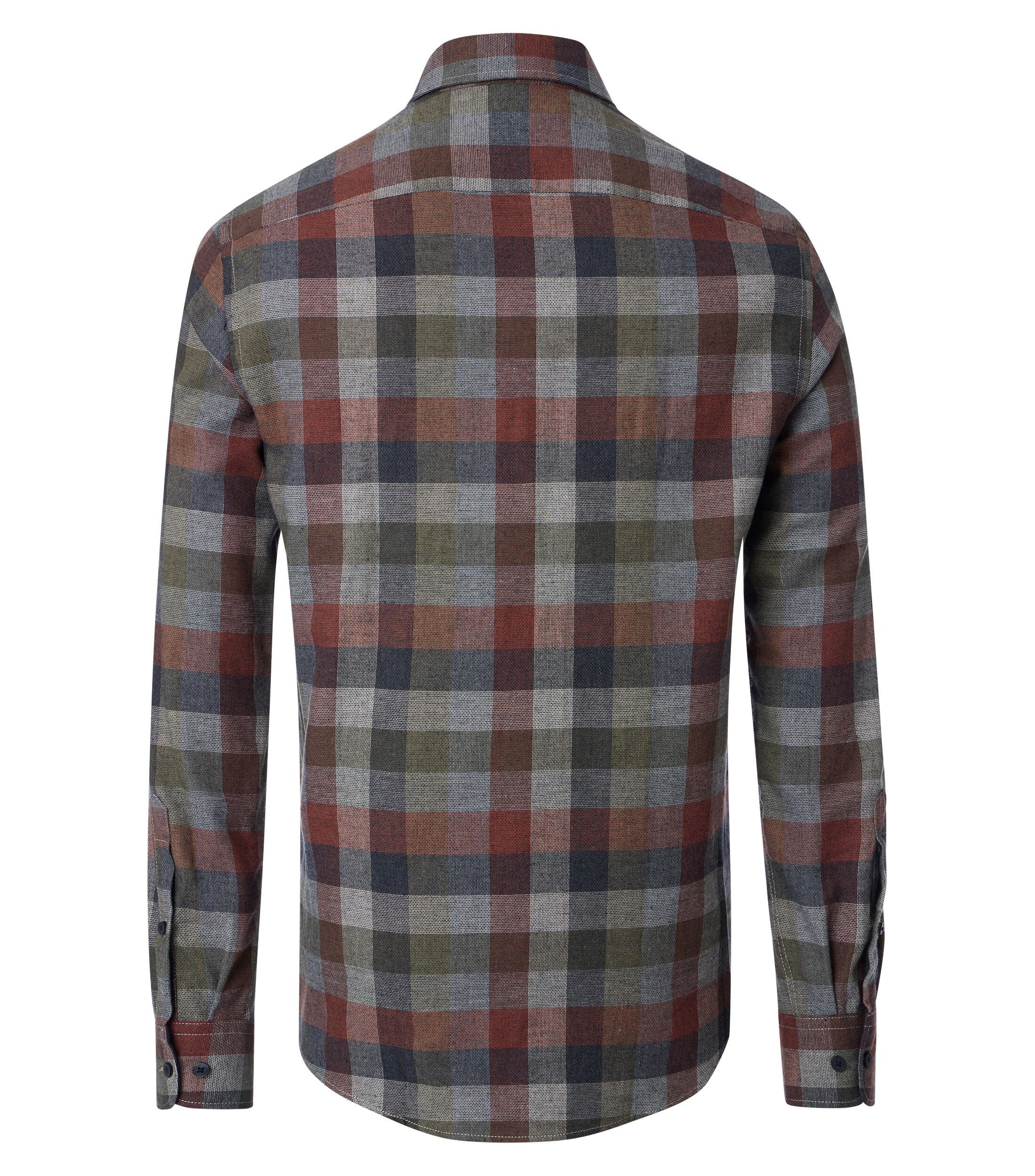 CASA MODA Sport casual fit overhemd, dobby, rood geruit - 444305700-453
