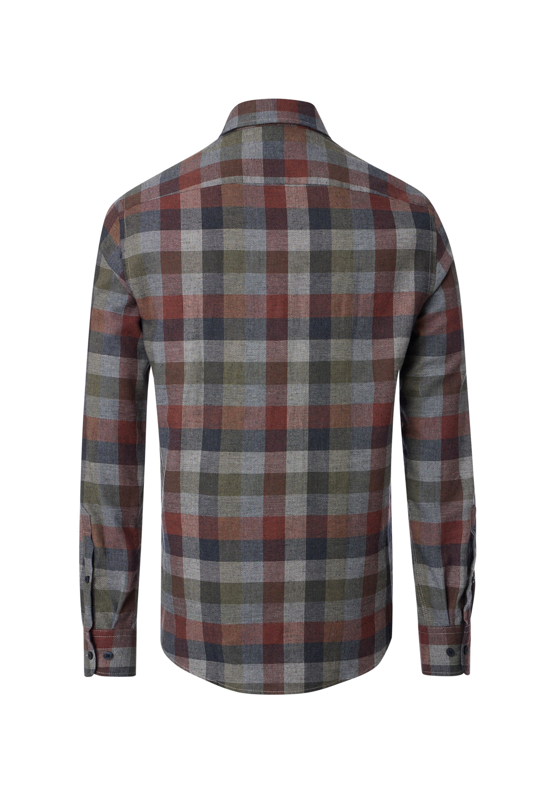 CASA MODA Sport casual fit overhemd, dobby, rood geruit - 444305700-453 CASA MODA Sport casual fit overhemd, dobby, rood geruit - 444305700-453