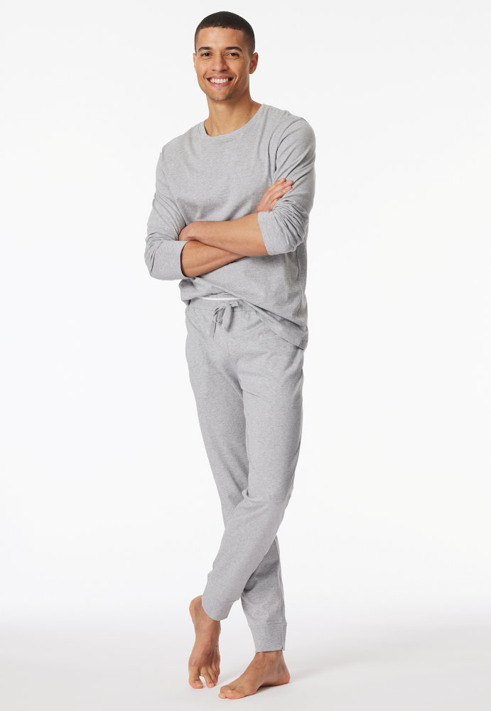 SCHIESSER Mix + Relax Pantalon, heren loungebroek, grijsmelange