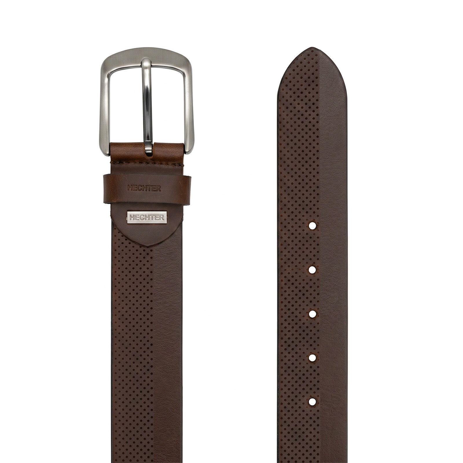 HECHTER leren heren riem, bruin