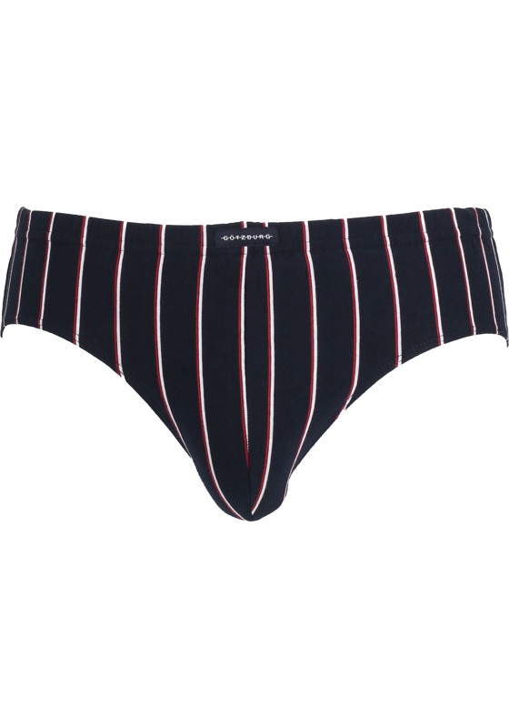 Gotzburg heren sport slip (1-pack), donkerblauw met rood en wit gestreept Gotzburg heren sport slip (1-pack), donkerblauw met rood en wit gestreept