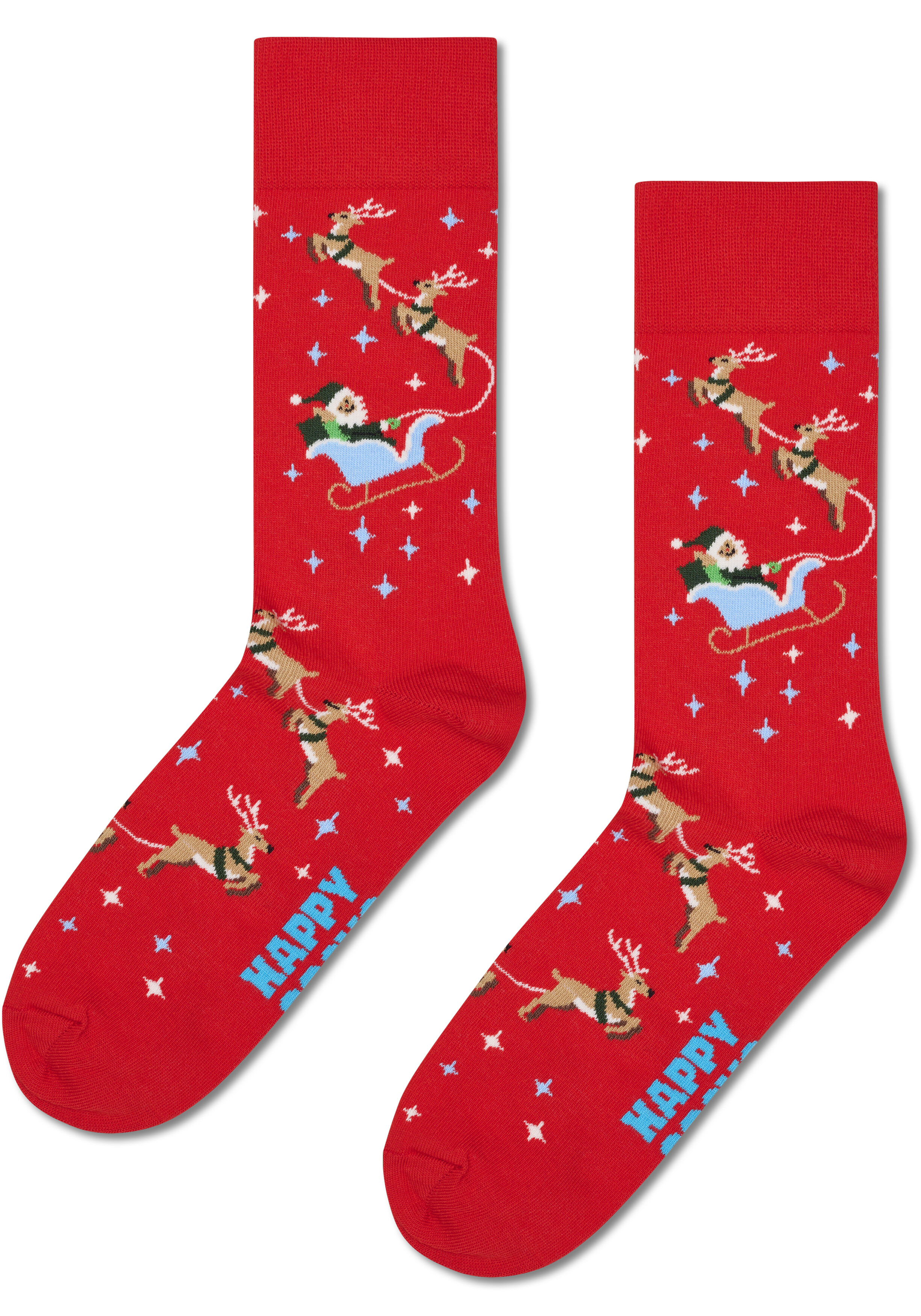 Happy Socks Sleigh Sock, unisex sokken, rood