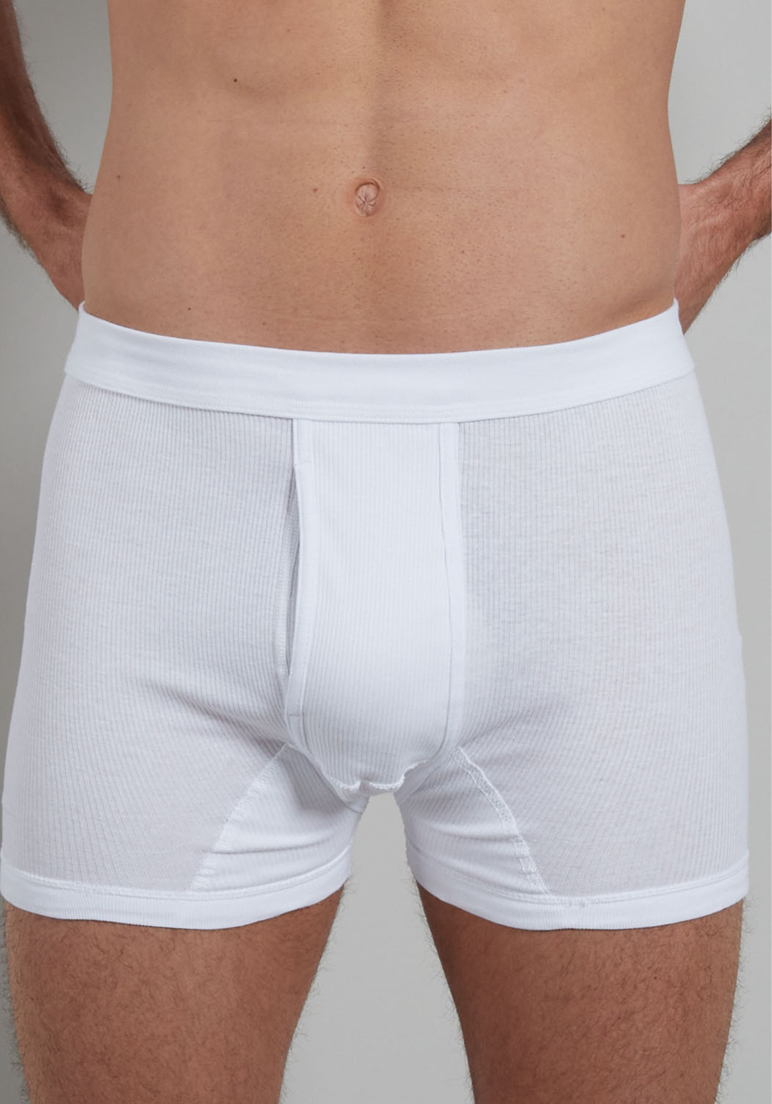 Gotzburg heren boxer lang doppelripp met gulp (1-pack), wit Gotzburg heren boxer lang doppelripp met gulp (1-pack), wit