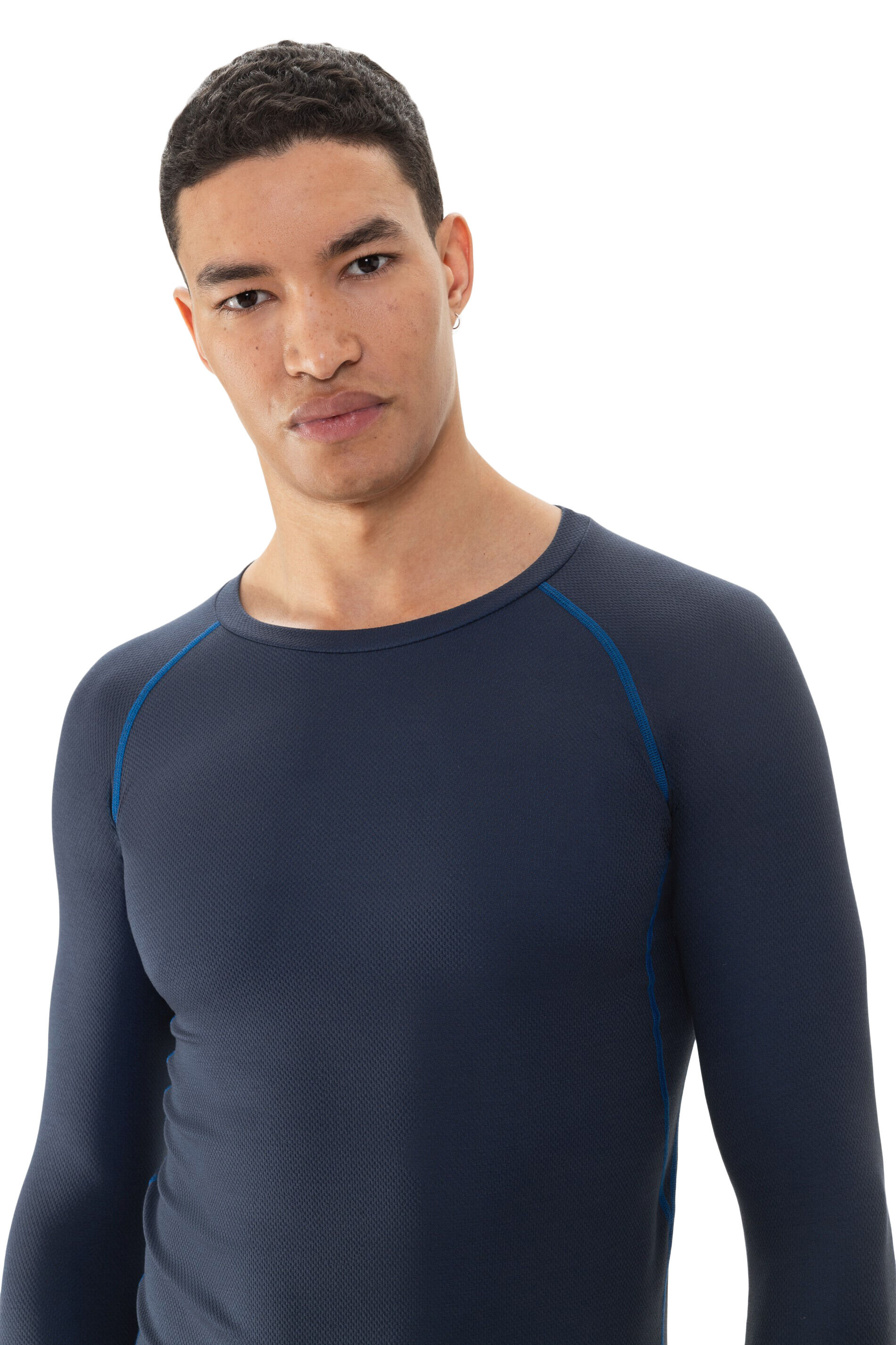 Mey heren long-sleeved shirt High Performance, T-shirt lange mouw, donkerblauw