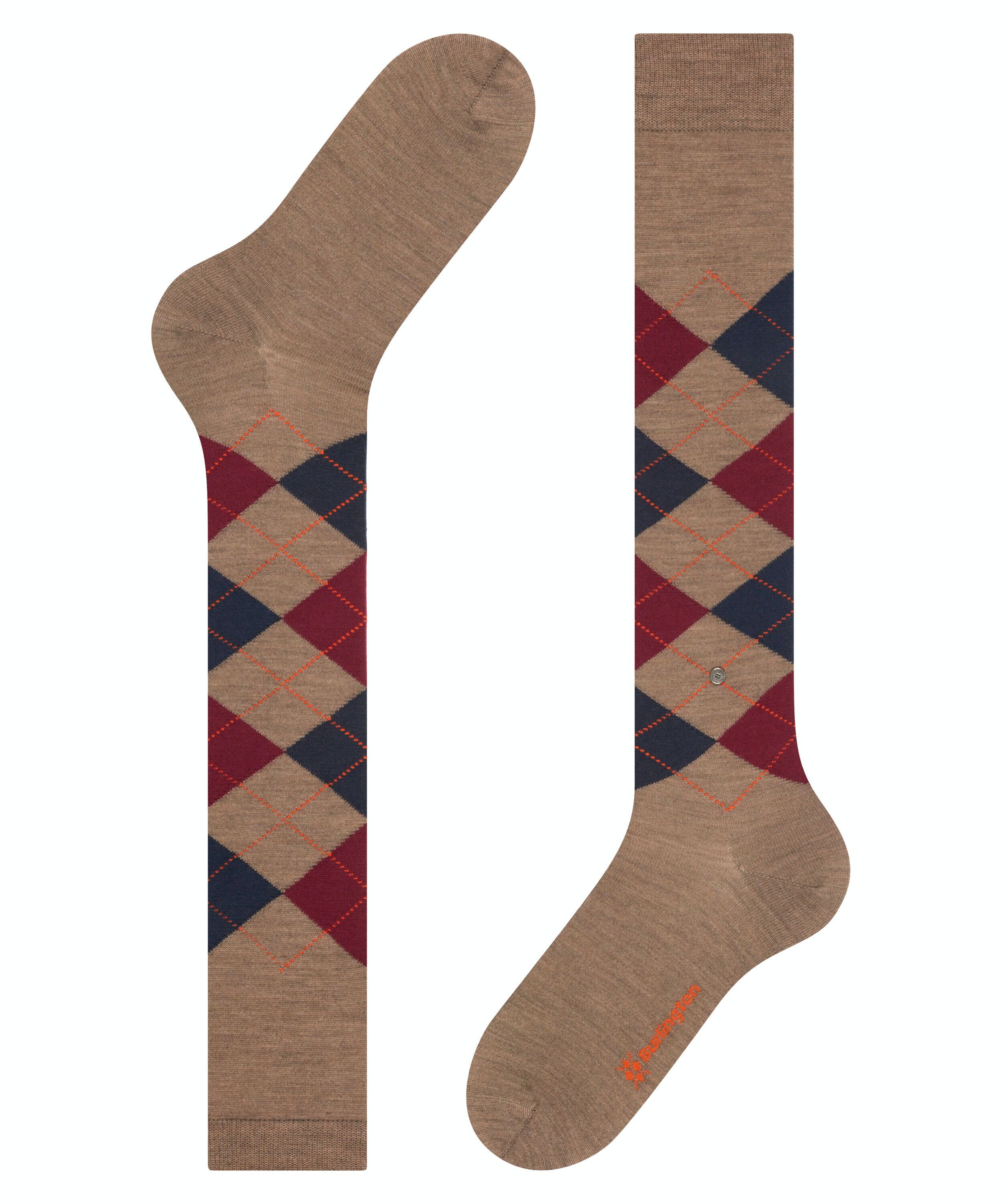 Burlington Edinburgh heren kniekousen, beige (pebble)