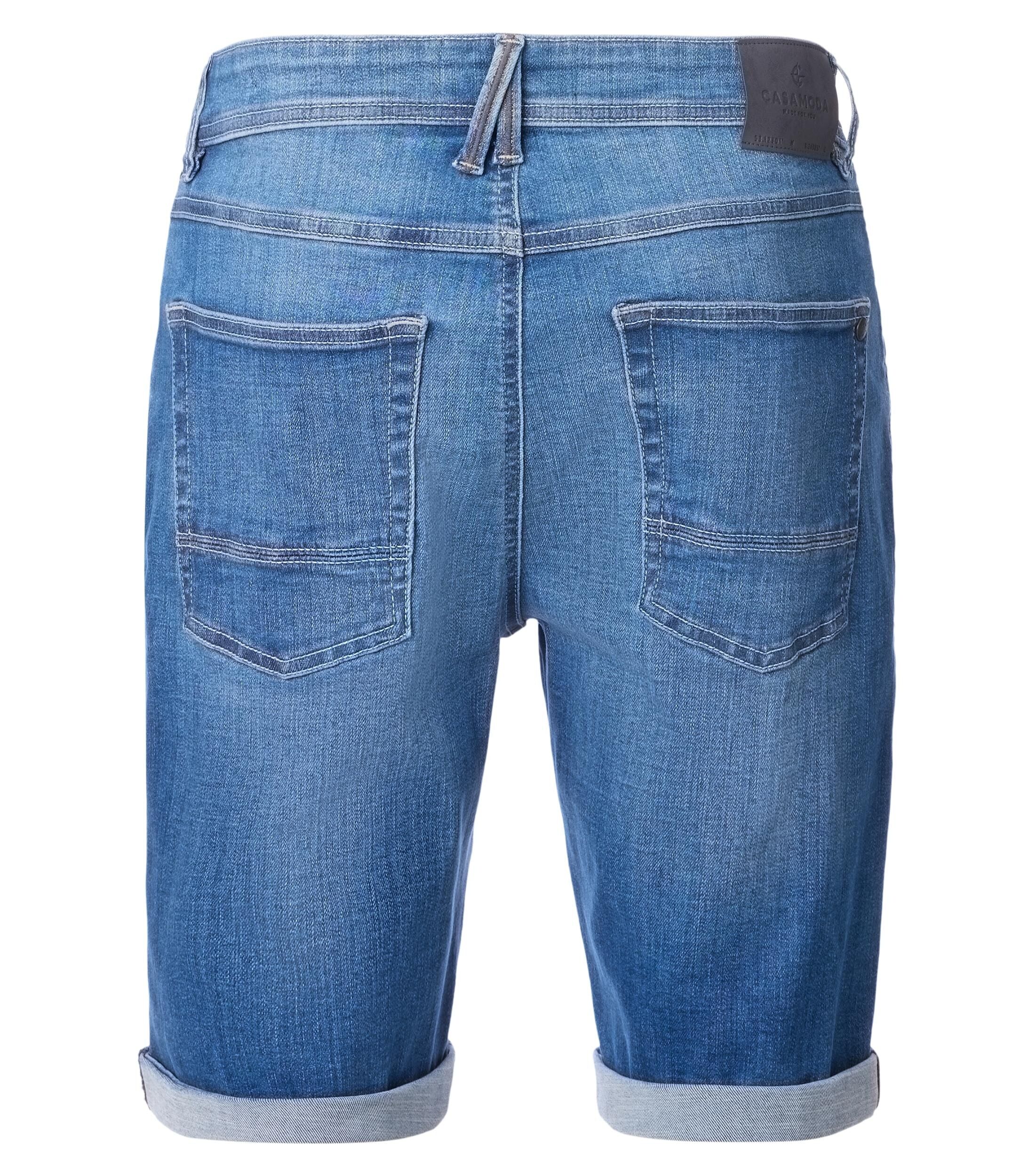 CASA MODA jeans shorts STEVE, heren 5-pocket korte spijkerbroek, blauw