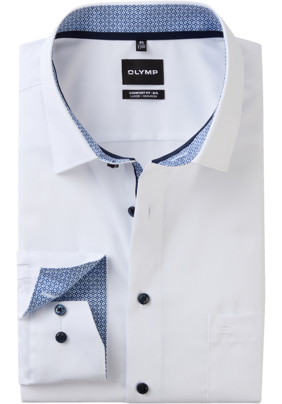 OLYMP Luxor comfort fit Big overhemd, popeline, wit OLYMP Luxor comfort fit Big overhemd, popeline, wit