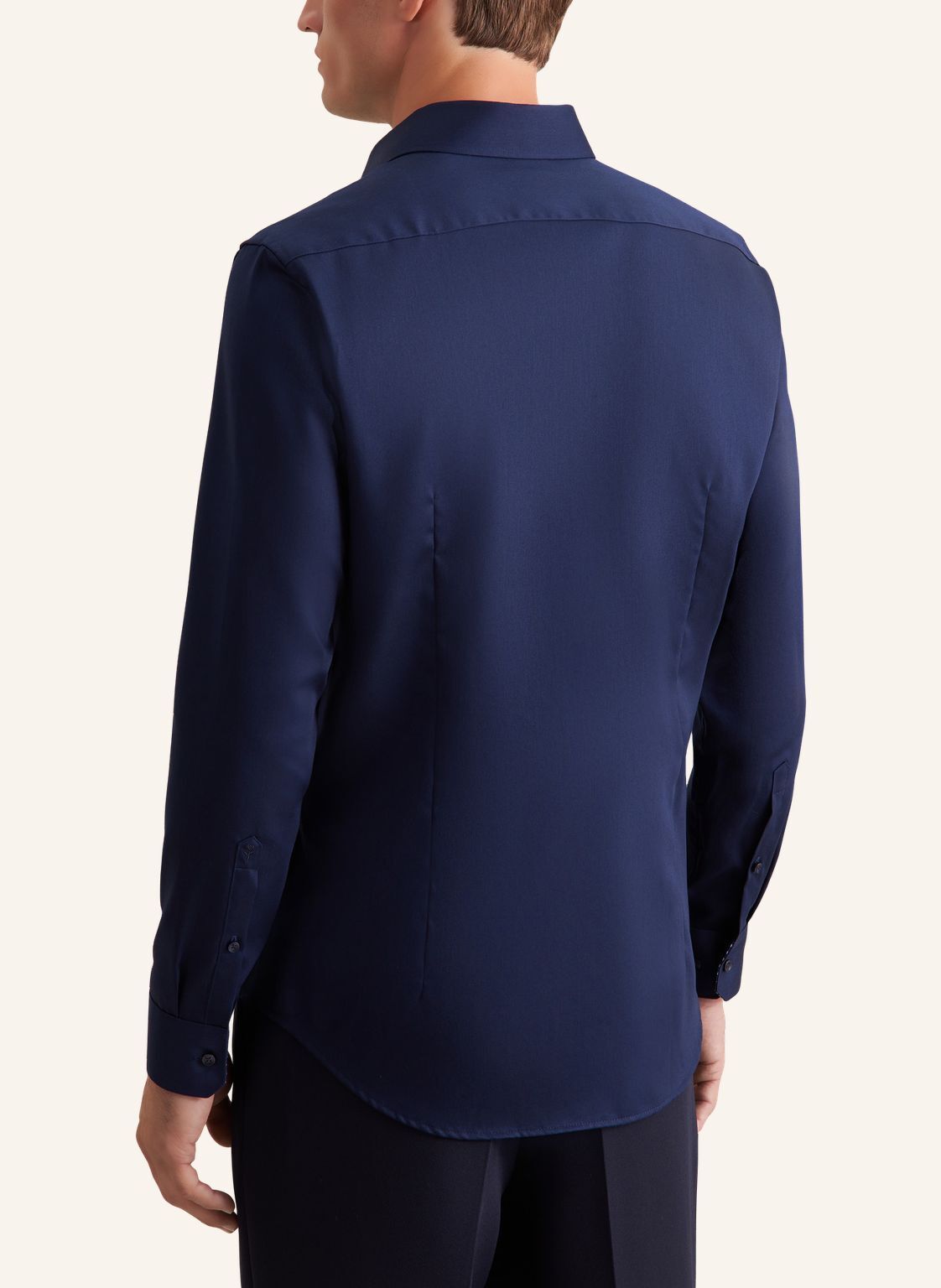 Seidensticker shaped fit overhemd, popeline, blauw