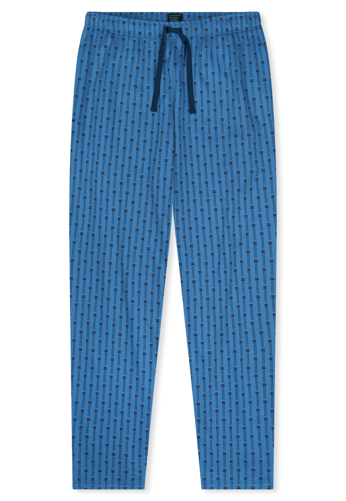 SCHIESSER Mix + Relax Pantalon, heren loungebroek, blauw dessin