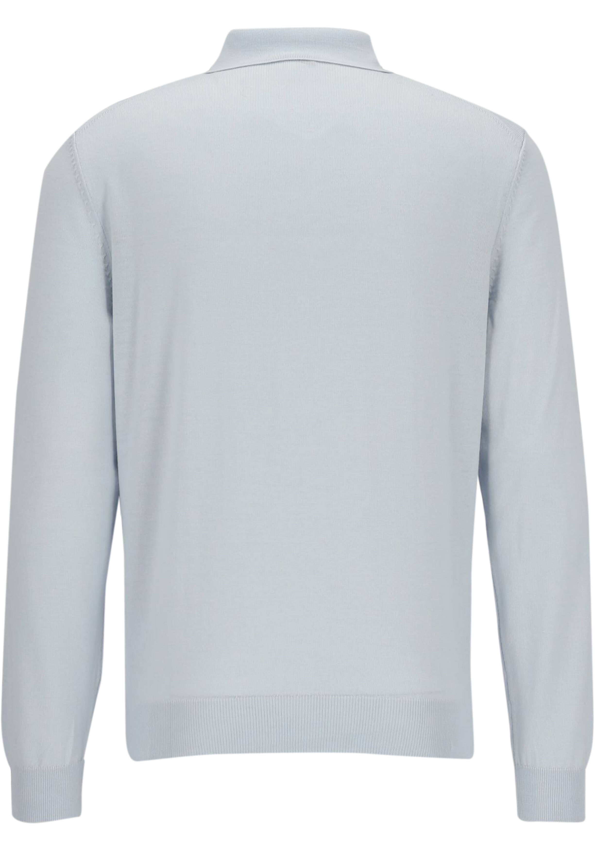 BOSS Bono regular fit trui wol, heren trui middeldik gebreide polo, blauw