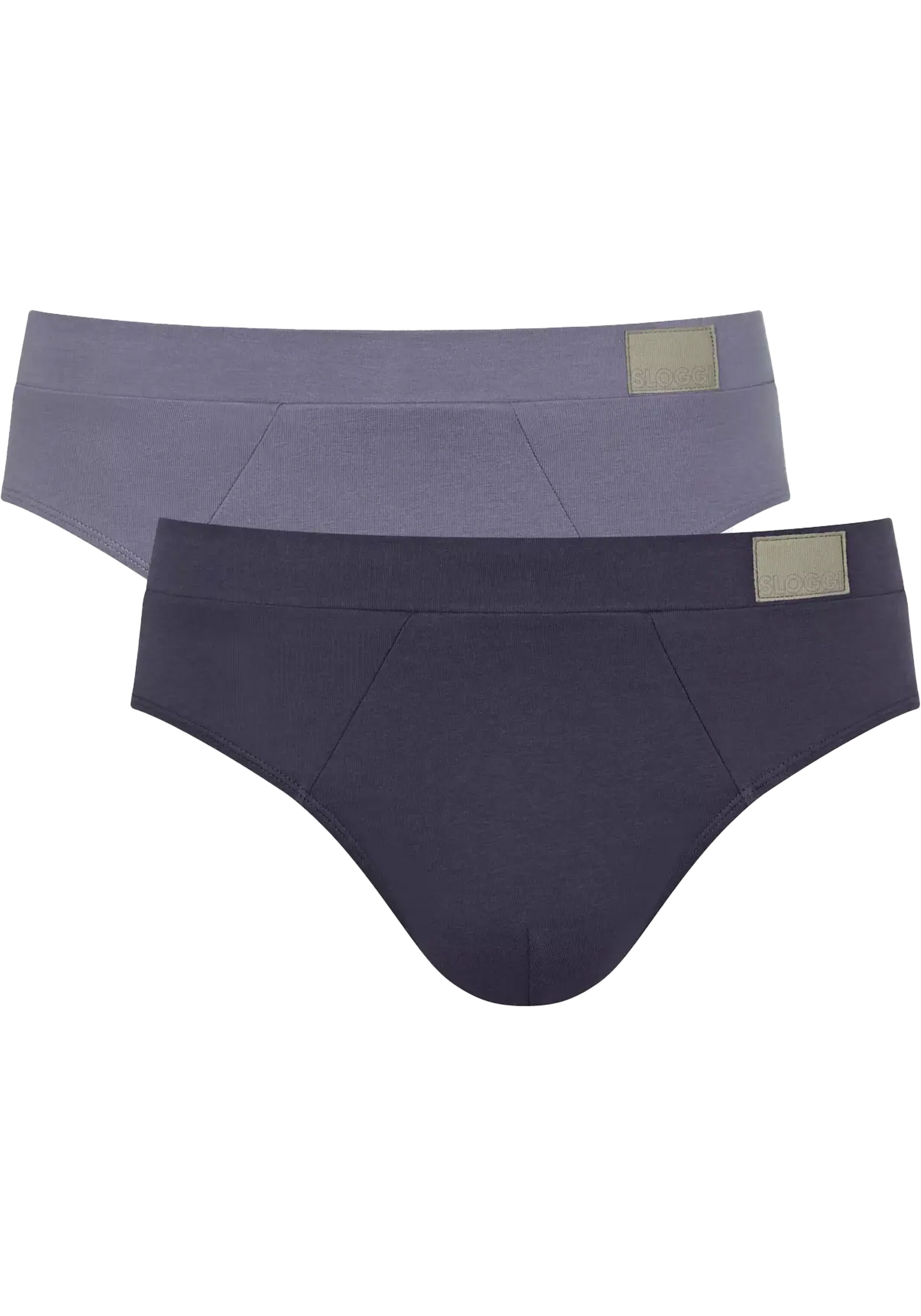Sloggi Men GO Natural Brief, heren slip (2-pack), licht- en donkerblauw