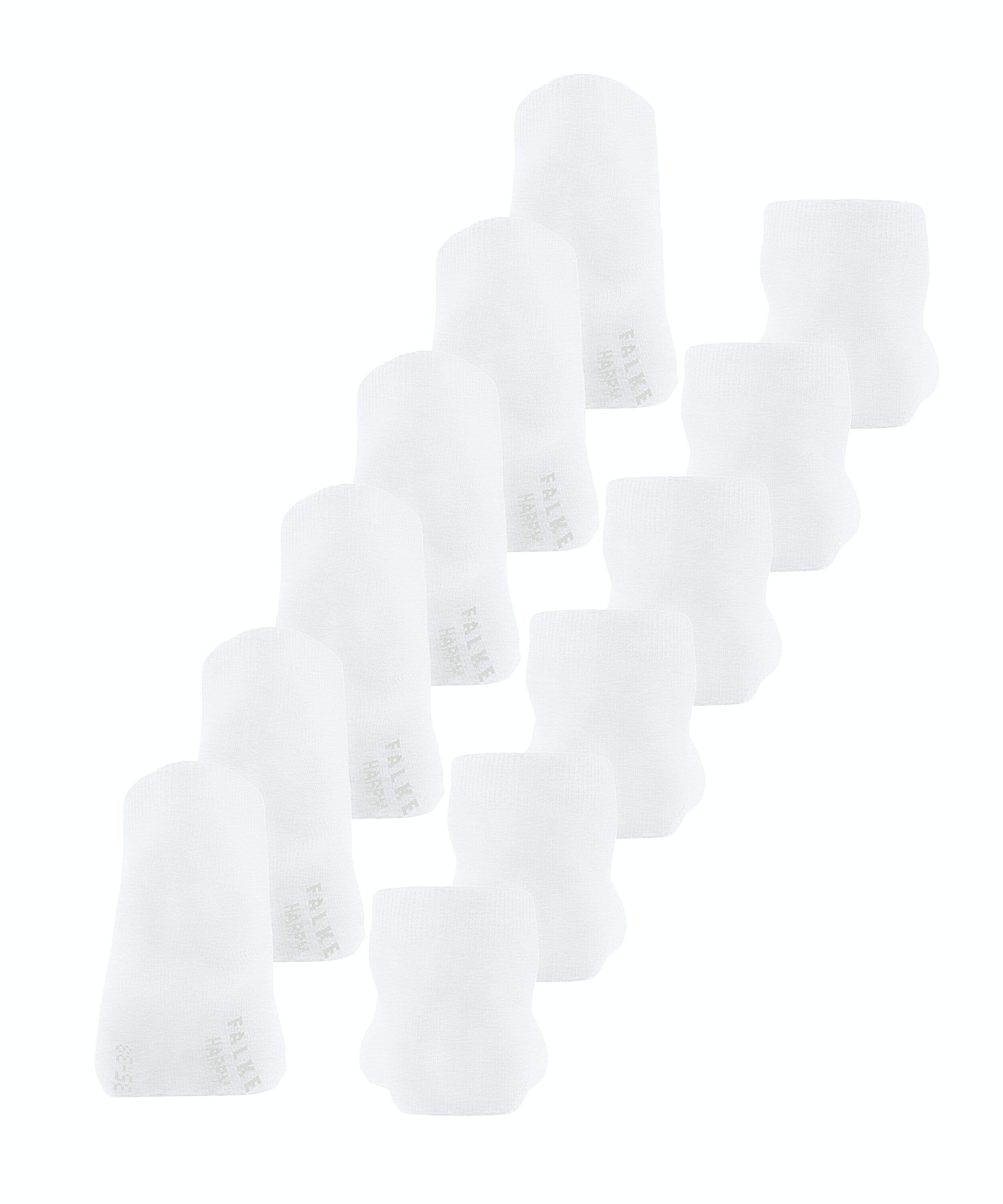 FALKE Happy Bundle 6-Pack dames sneakersokken, wit (white)
