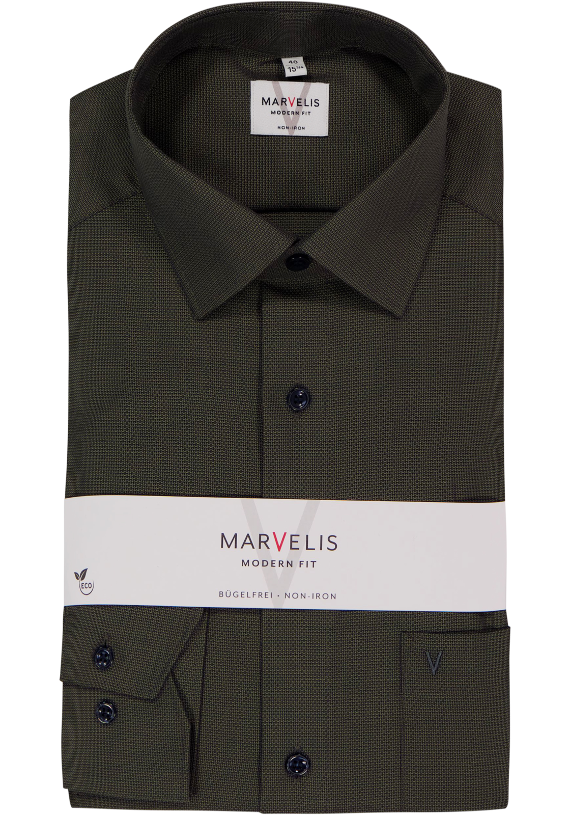 MARVELIS modern fit overhemd, structuur, olijfgroen MARVELIS modern fit overhemd, structuur, olijfgroen