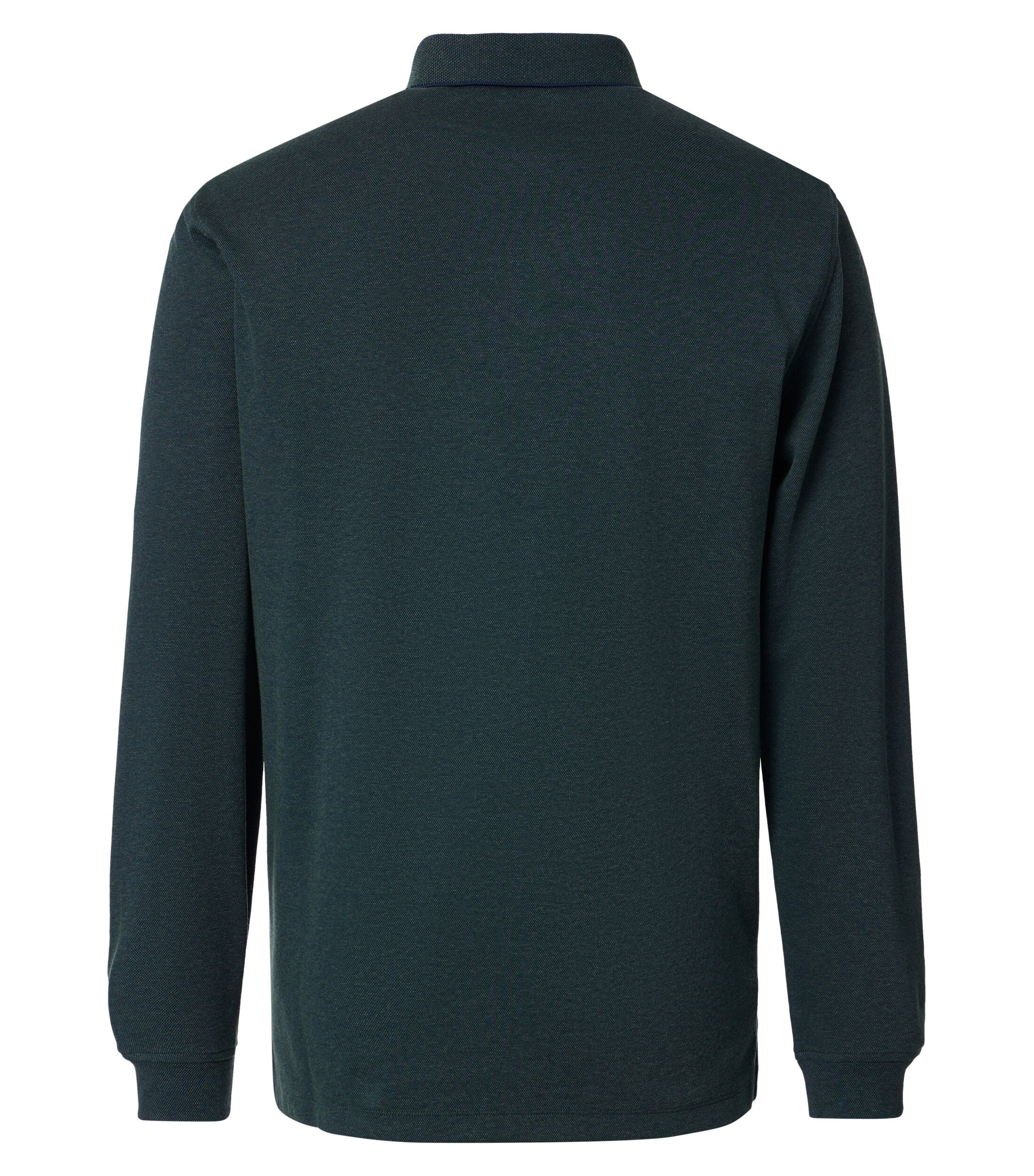 CASA MODA comfort fit heren polo lange mouw, beige dessin