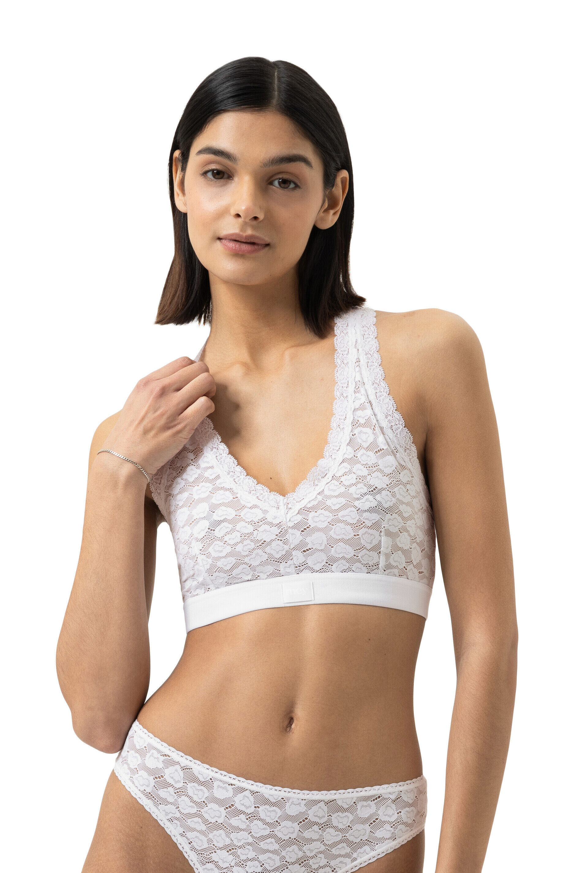Mey dames bustier Savage Lace, beugelloze bralette, wit