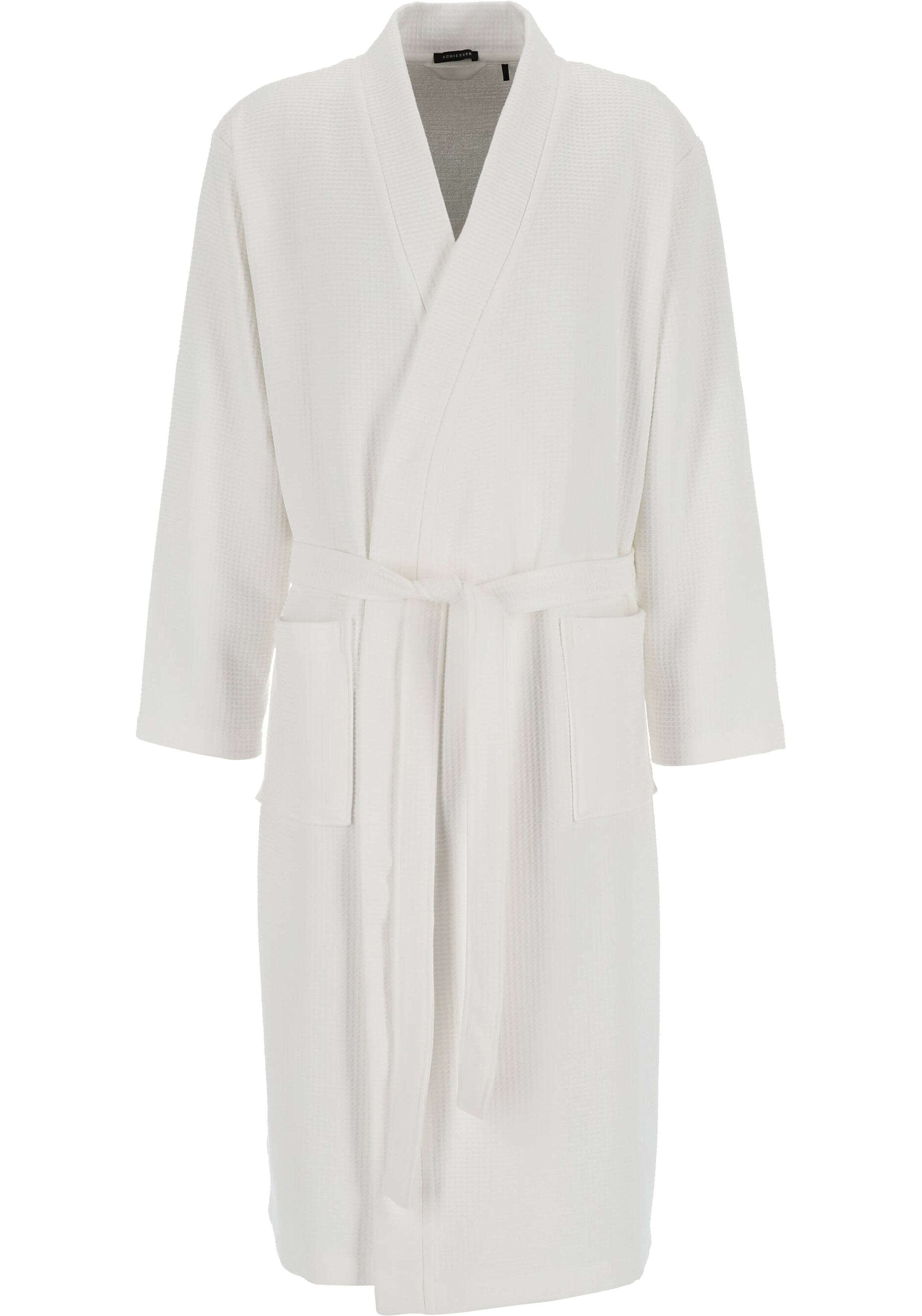SCHIESSER heren badjas, dun wafel pique, wit