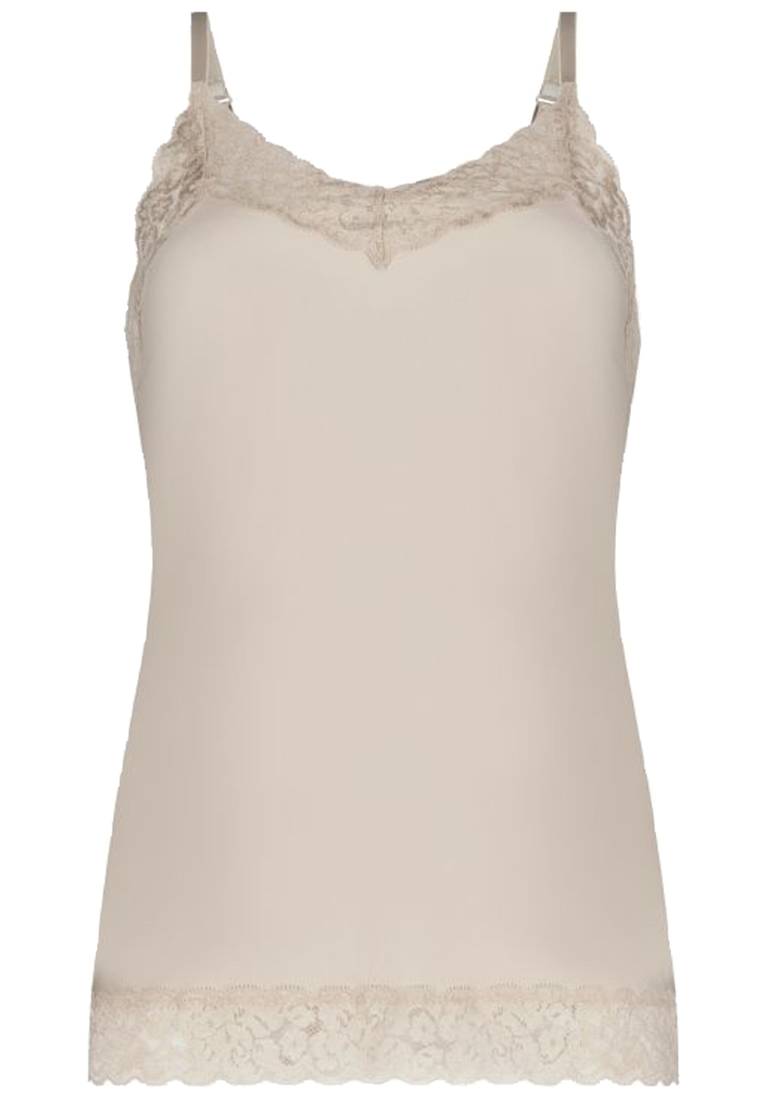 TEN CATE Secrets Lace women spaghetti top met kant (1-pack), dames singlet, amandelkleurig