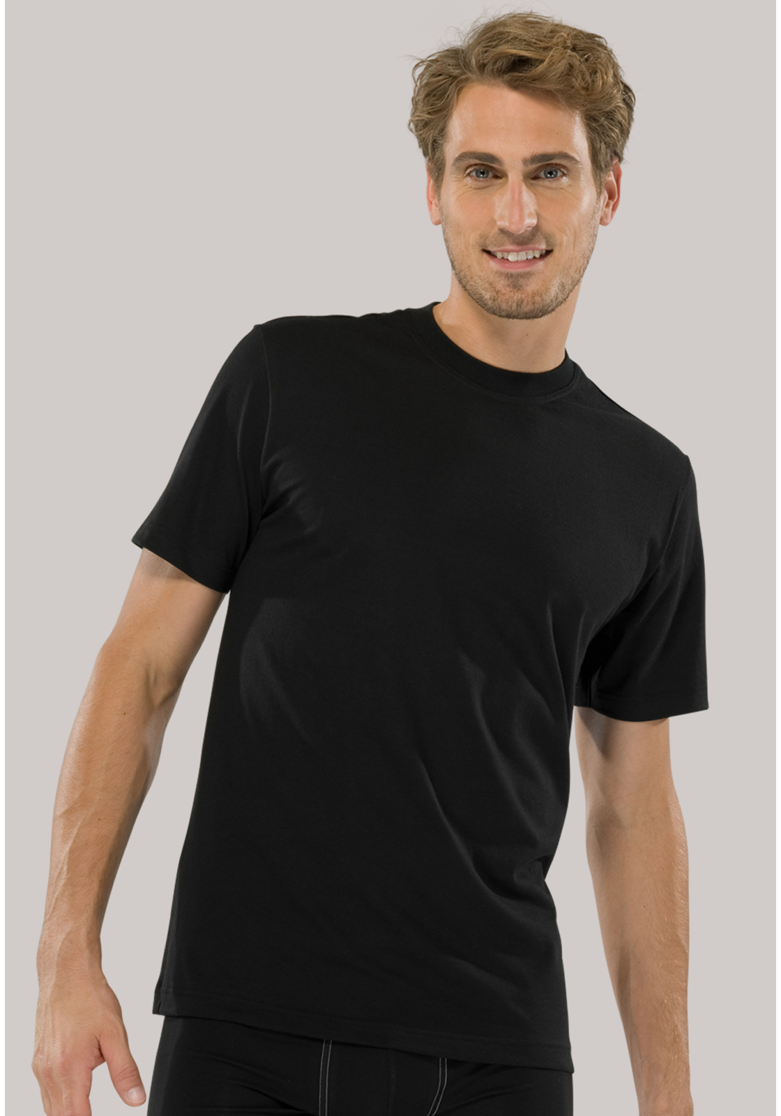 american-heren-t-shirts-208150-000 SCHIESSER American T-shirts (2-pack), O-hals, zwart