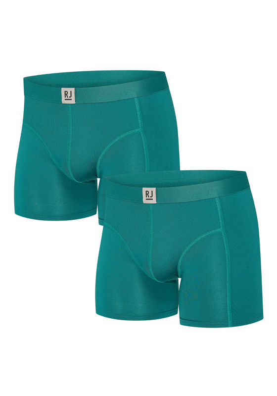 RJ Bodywear RJ Pure Color Jort heren boxer (2-pack), boxer extra lang, groen RJ Bodywear RJ Pure Color Jort heren boxer (2-pack), boxer extra lang, groen