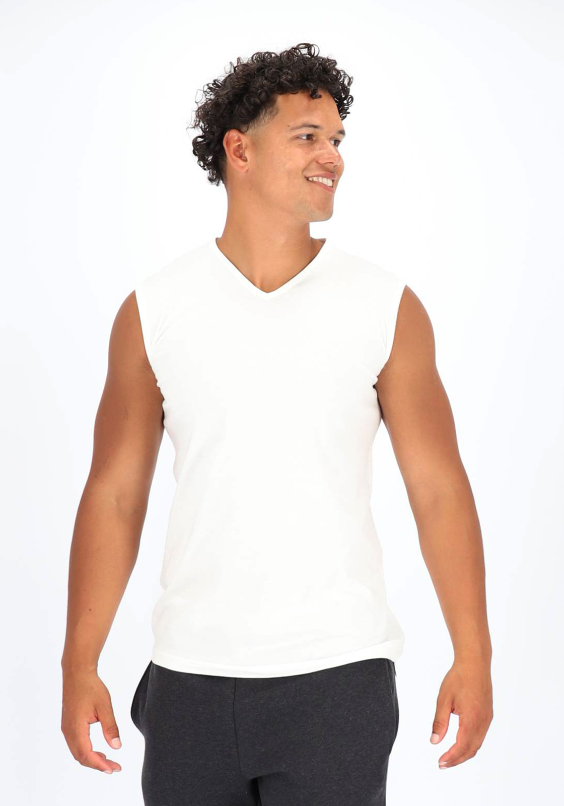 ALAN RED singlets Minto (2-pack), V-hals, wit  ALAN RED singlets Minto (2-pack), V-hals, wit