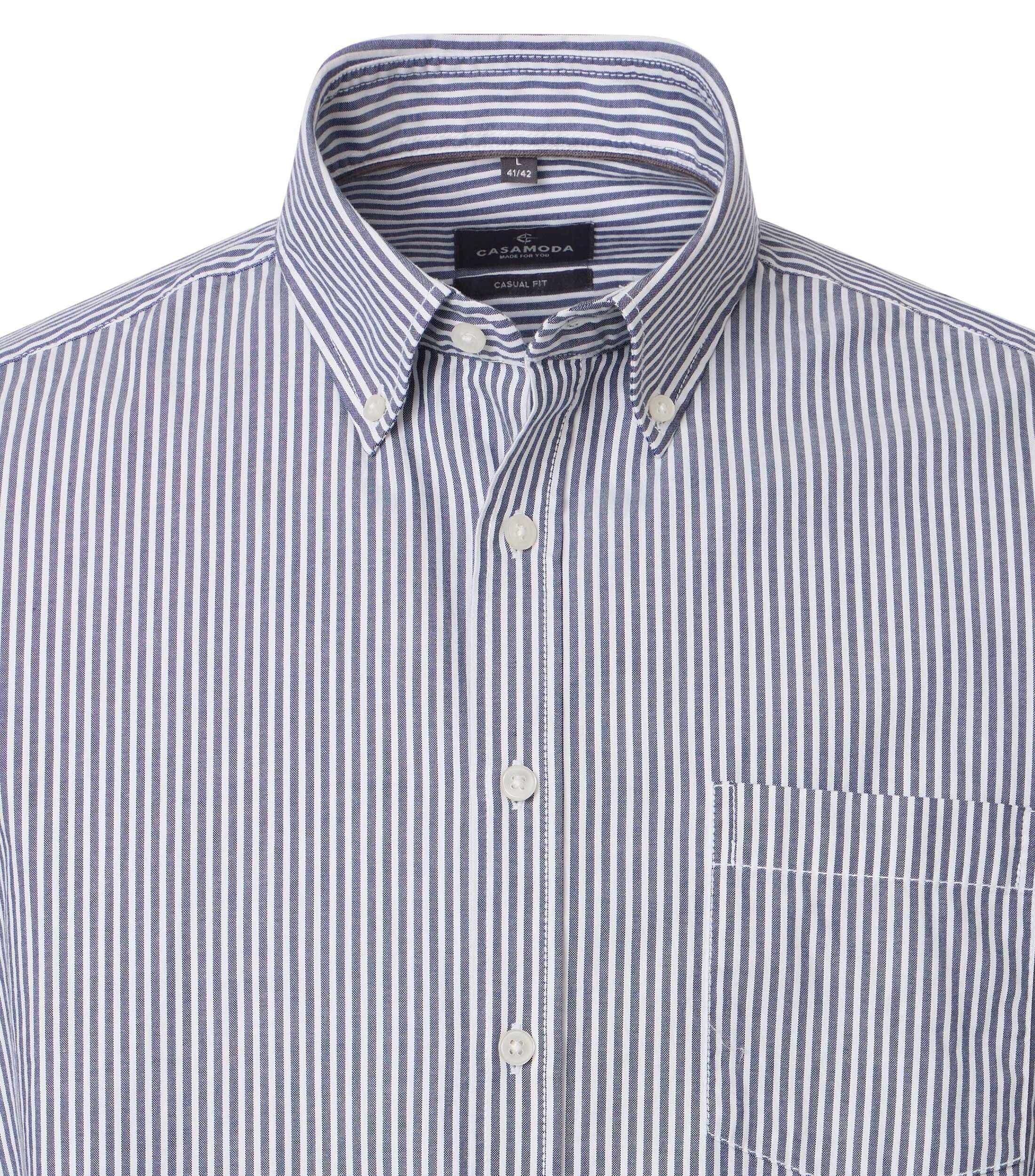 CASA MODA Sport casual fit overhemd, Oxford, lichtblauw gestreept