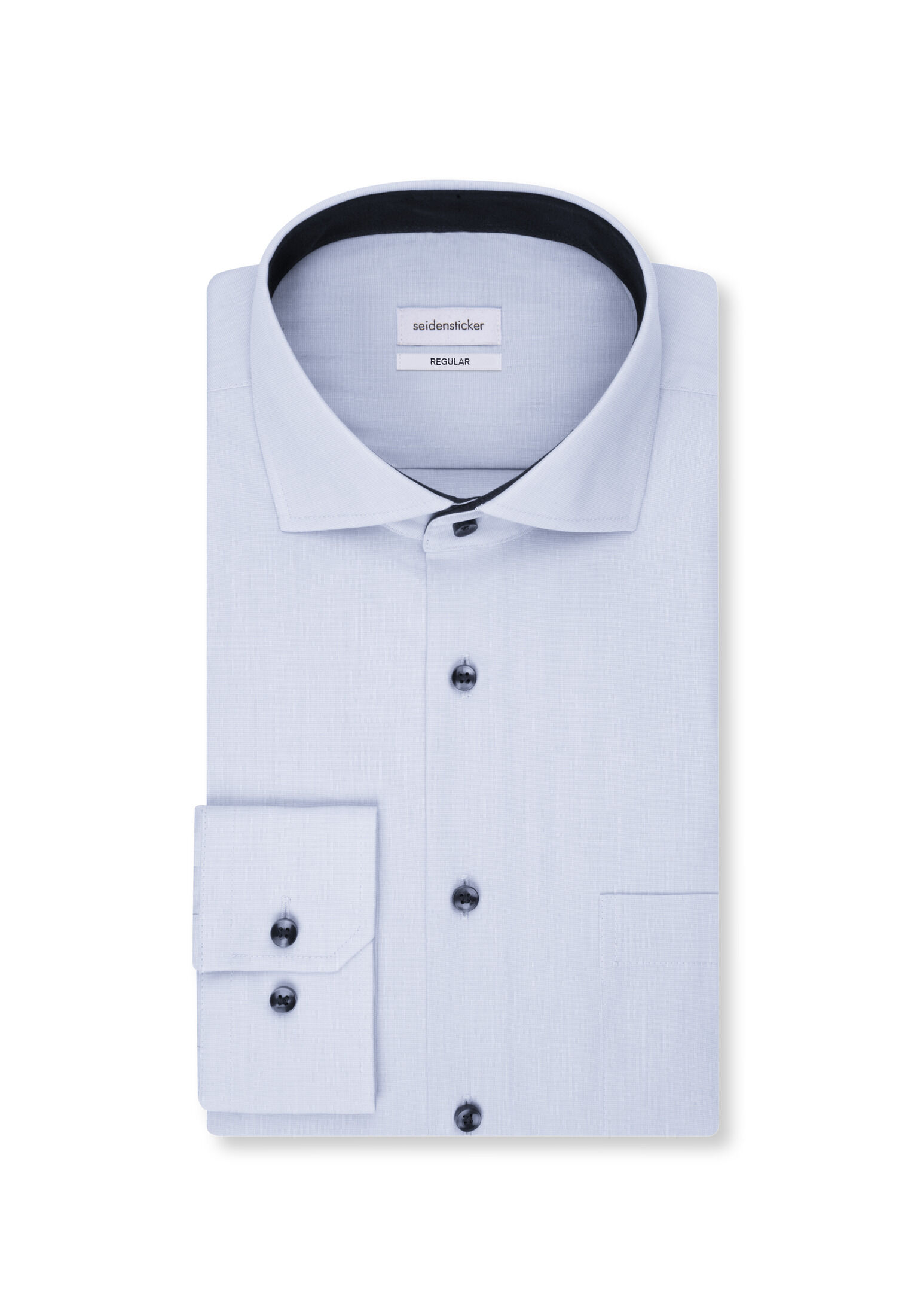 Seidensticker regular fit overhemd, popeline, blauw