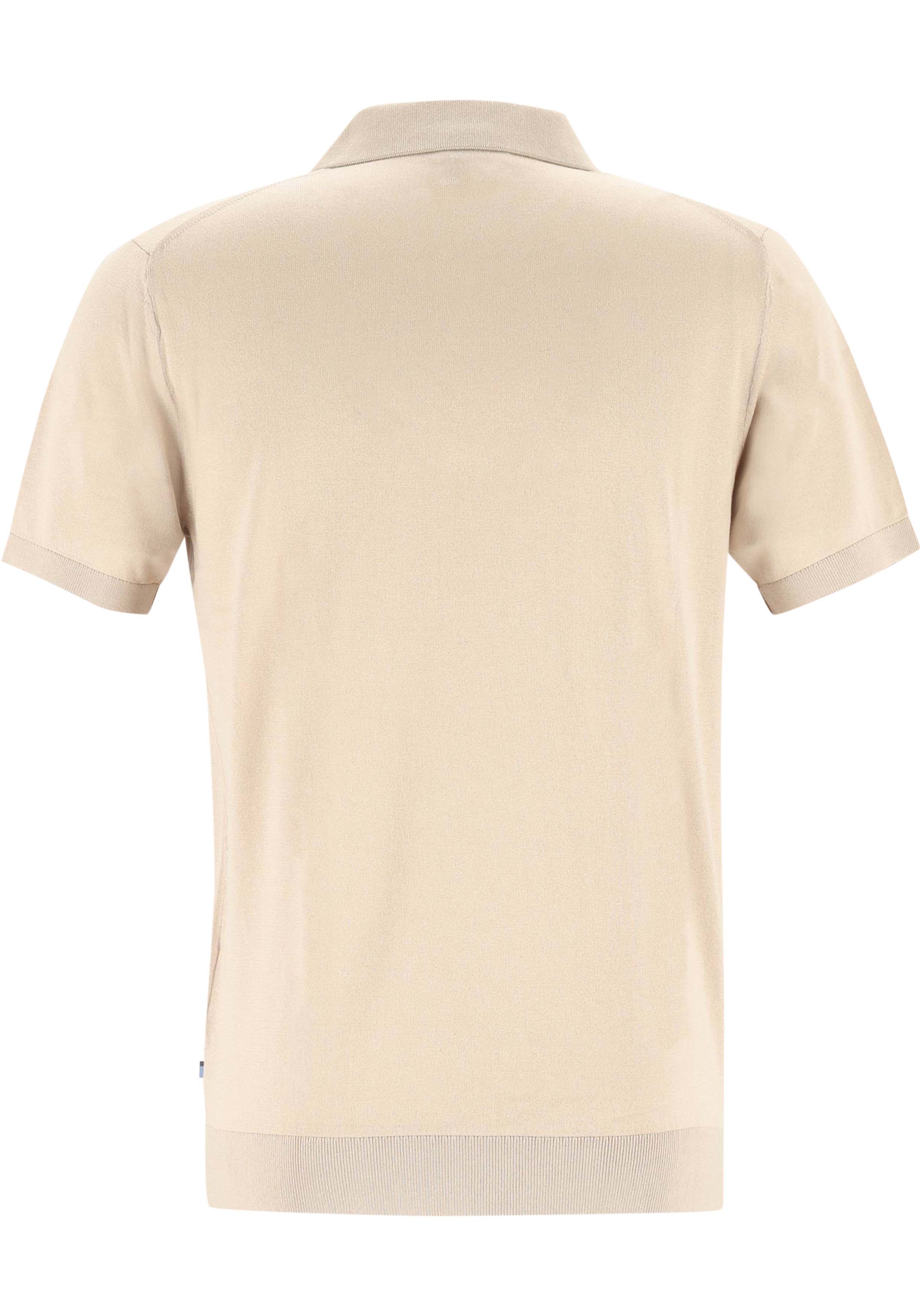 OLYMP modern fit gebreide polo katoen met lyocell, korte mouw, lichtblauw