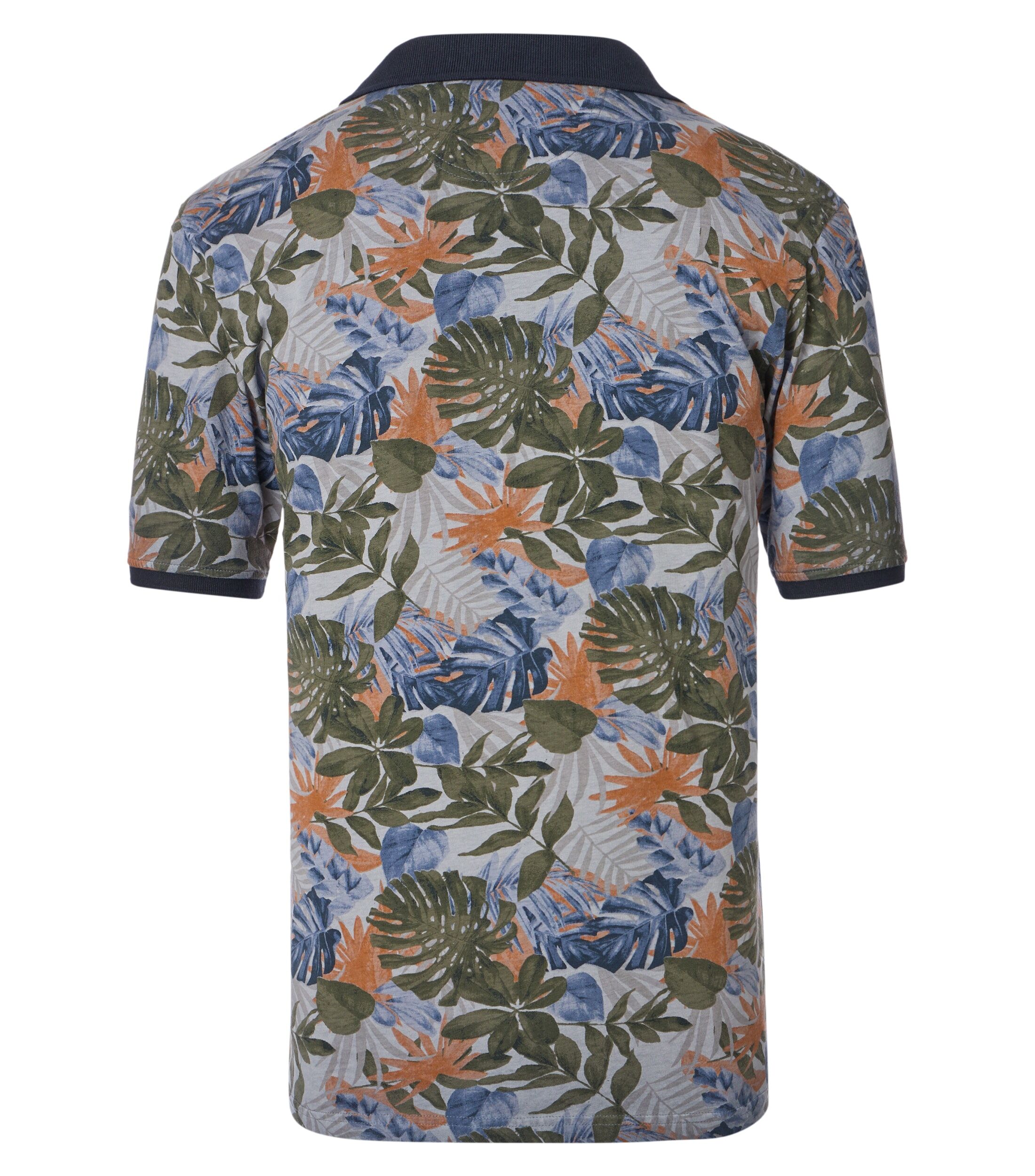 CASA MODA comfort fit heren polo, blauw dessin
