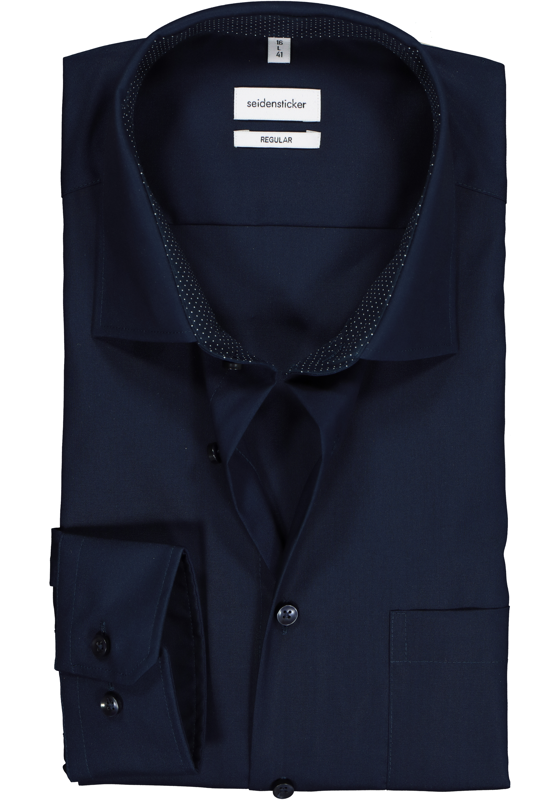 Seidensticker regular fit overhemd, donkerblauw (contrast) Seidensticker regular fit overhemd, donkerblauw (contrast)