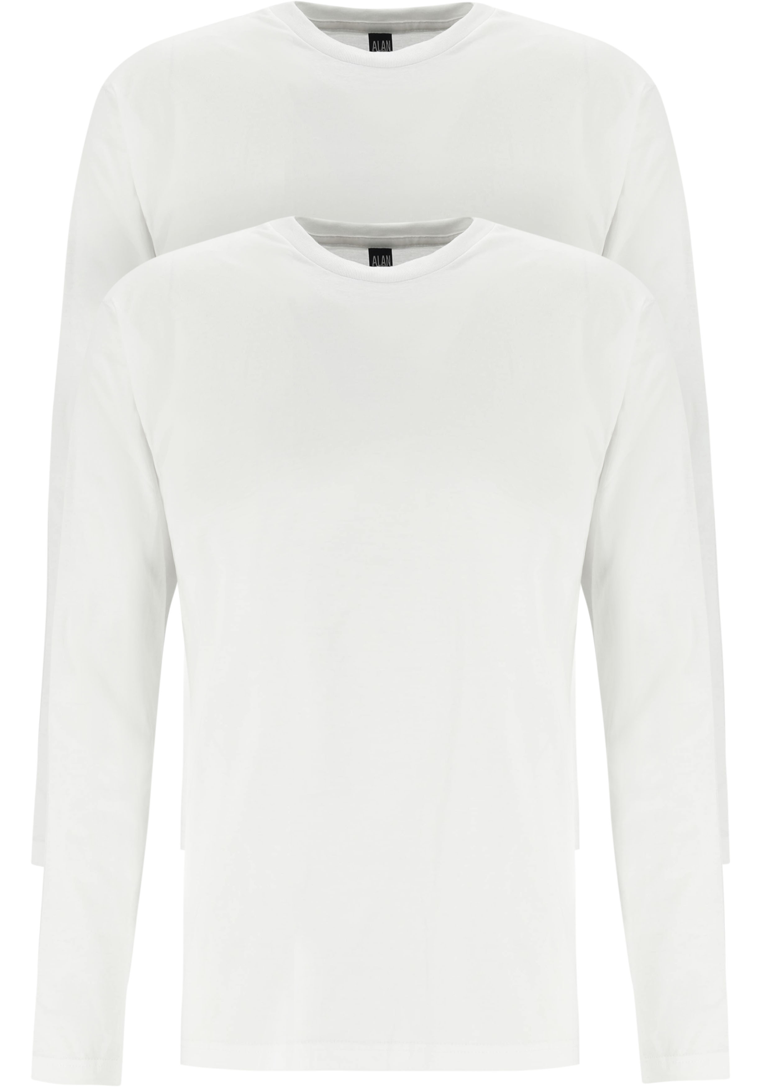 ALAN RED T-shirts VIRGINIA SLEEVE (2-pack), O-hals lange mouw, wit
