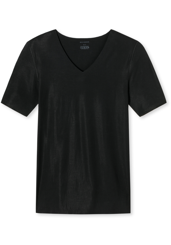 SCHIESSER Laser Cut T-shirt (1-pack), naadloos met diepe V-hals, zwart  SCHIESSER Laser Cut T-shirt (1-pack), naadloos met diepe V-hals, zwart