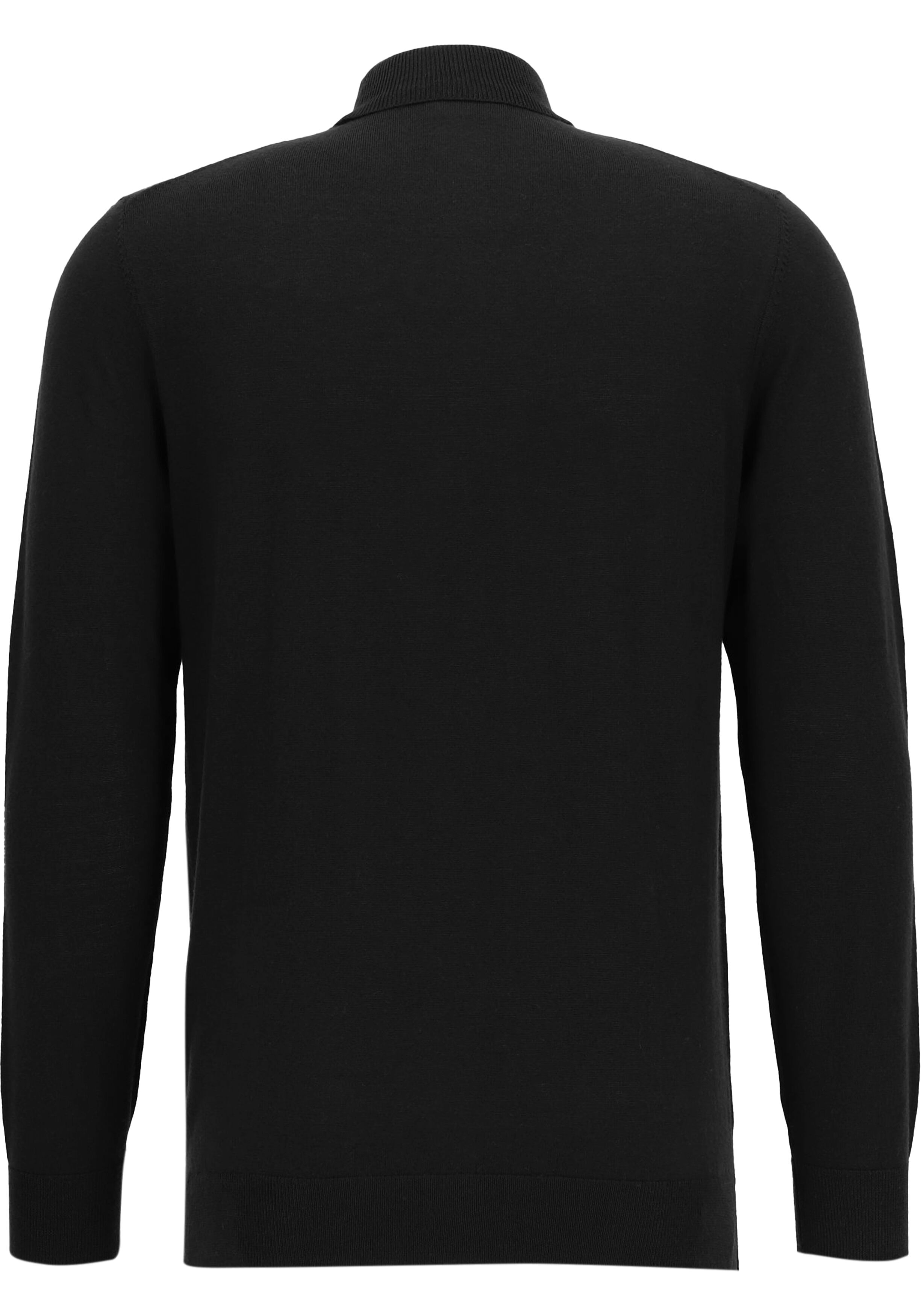 Profuomo heren trui wol, slim fit coltrui, zwart