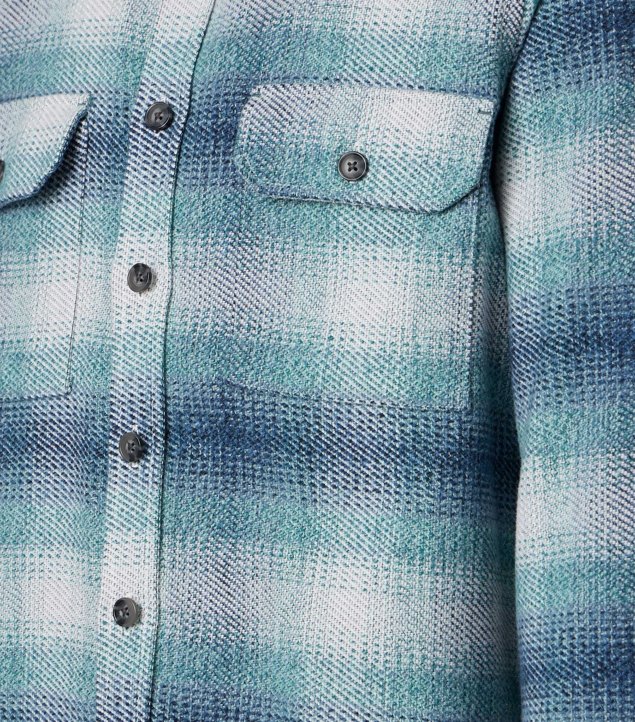 CASA MODA comfort fit overshirt, blauw met turquoise en wit geruit