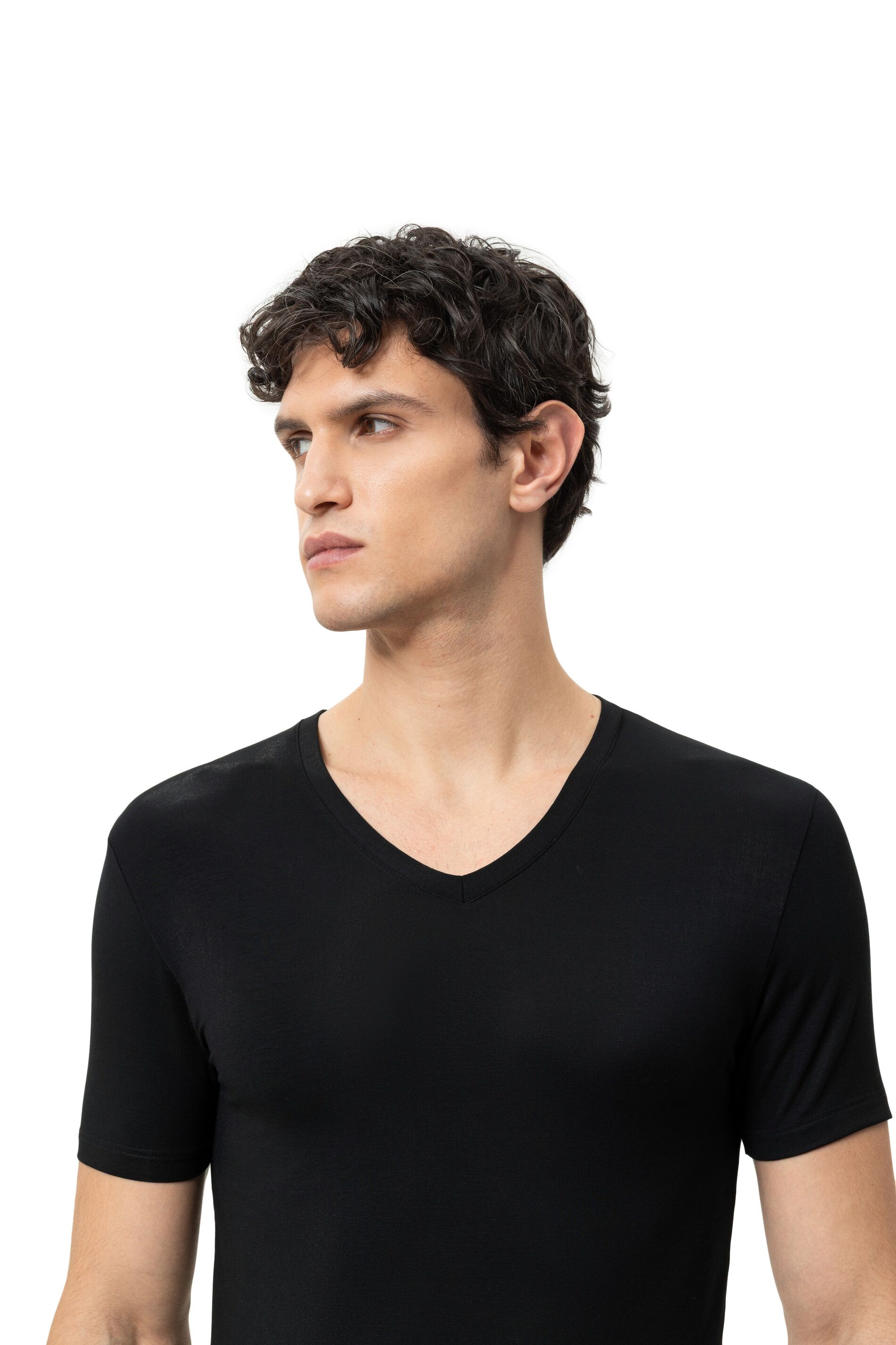 Mey heren v-neck Superior, T-shirt met V-hals, zwart