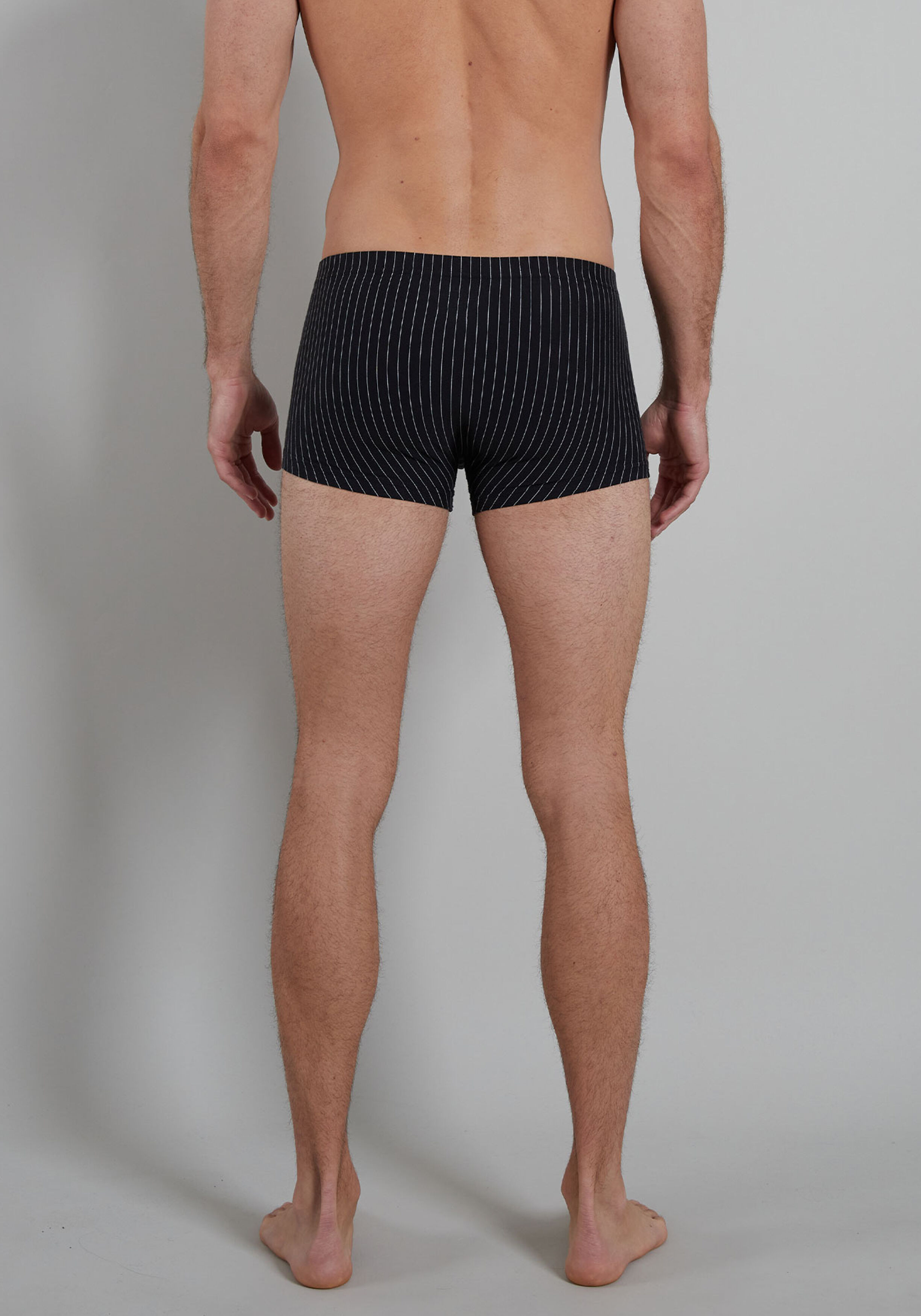 Gotzburg heren boxer normale lengte (2-pack), zwart en zwart-wit gestreept