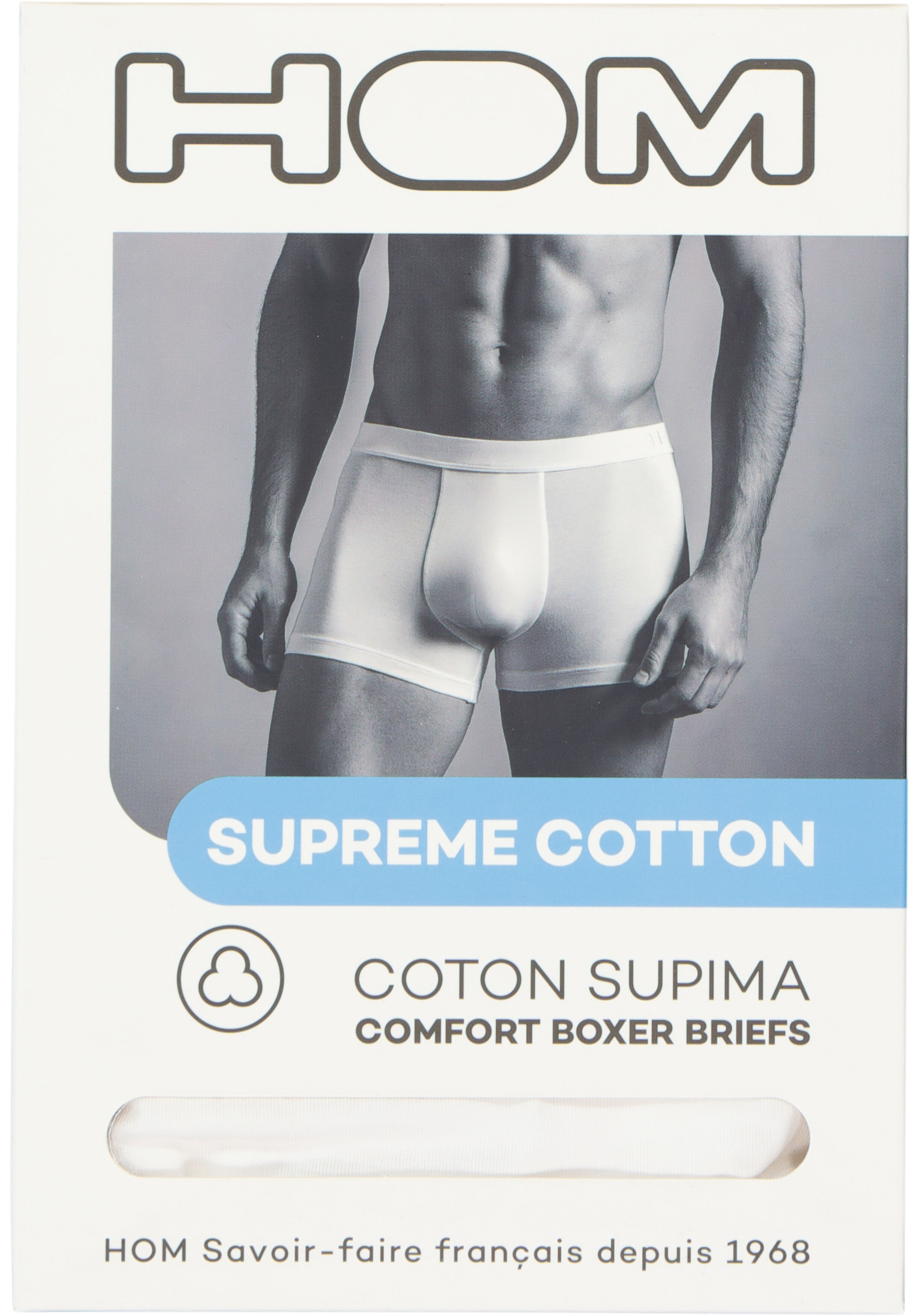HOM Supreme cotton comfort boxer briefs (1-pack), heren boxer normale lengte, wit