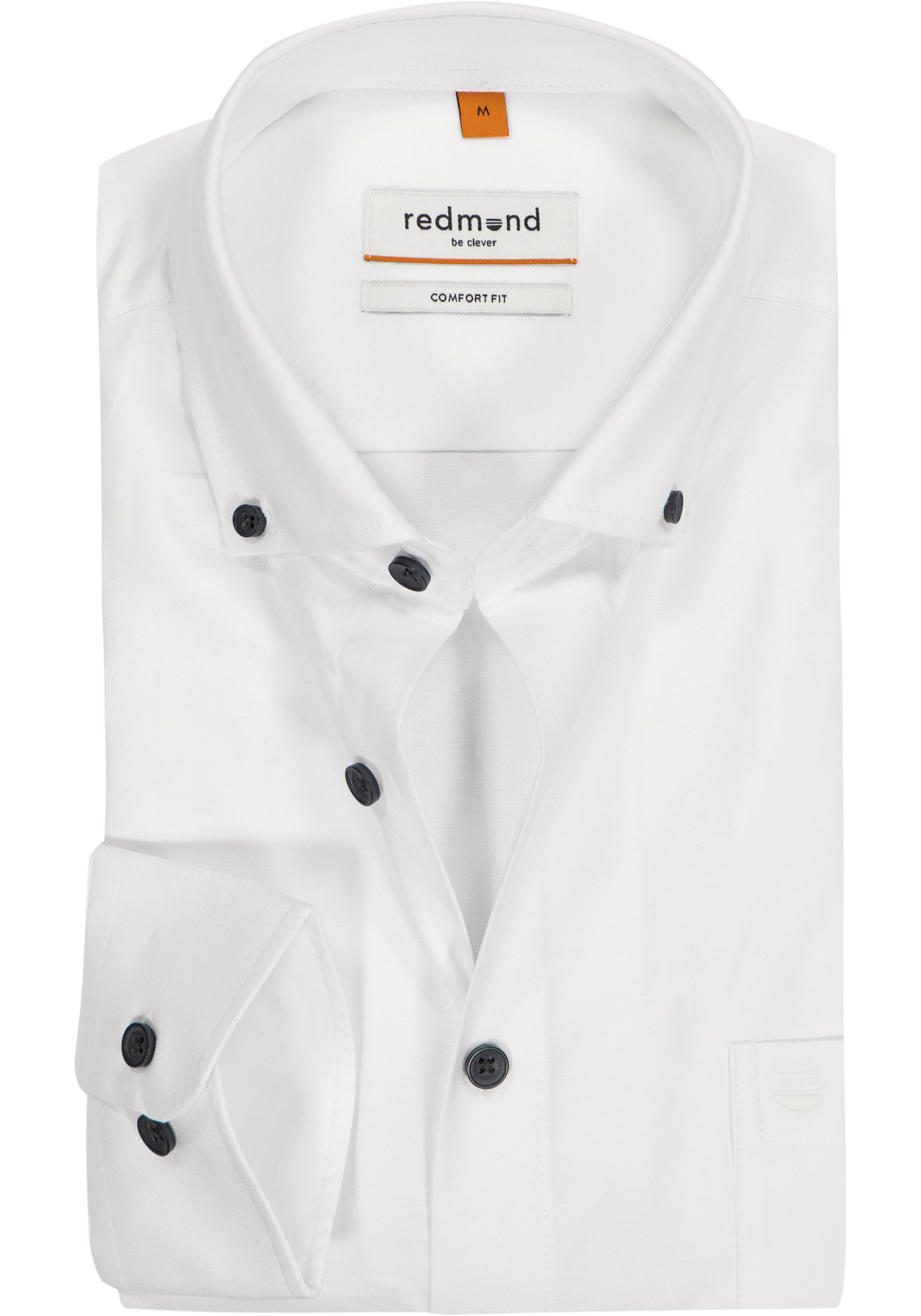 Redmond comfort fit overhemd, Oxford, wit
