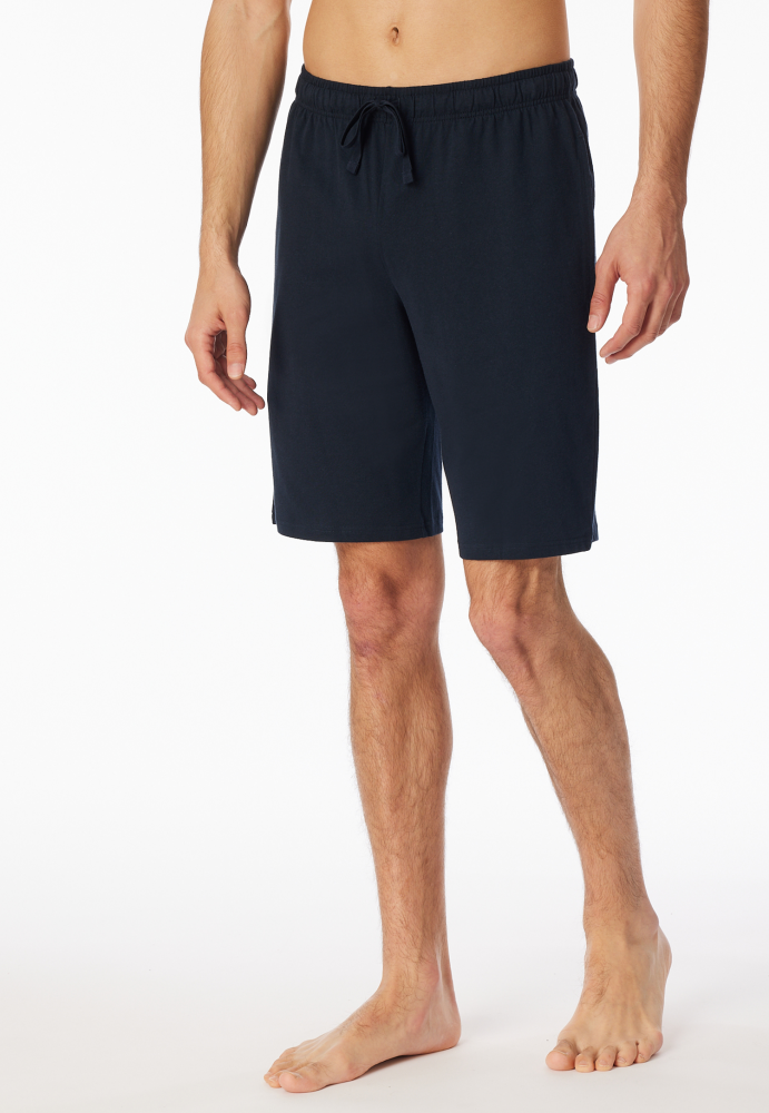 SCHIESSER Mix + Relax Short, heren korte pyjama- of loungebroek, donkerblauw dessin