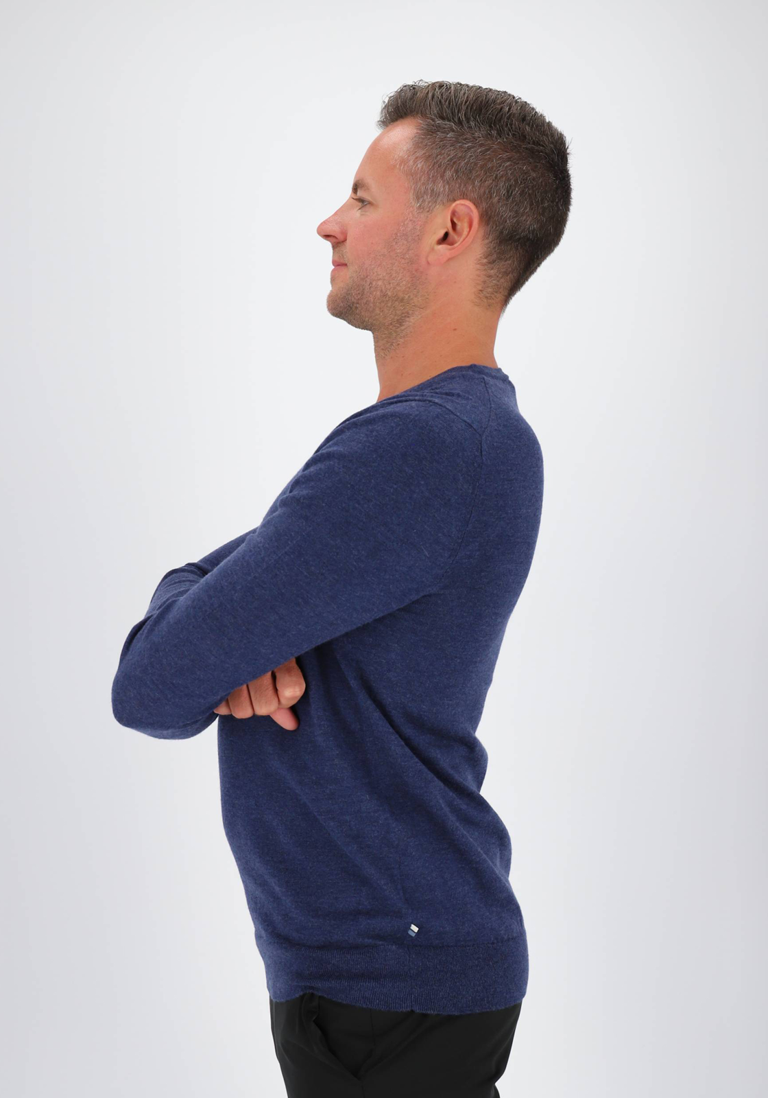 OLYMP Level 5 body fit trui wol met zijde, O-hals, royal blauw OLYMP Level 5 body fit trui wol met zijde, O-hals, royal blauw