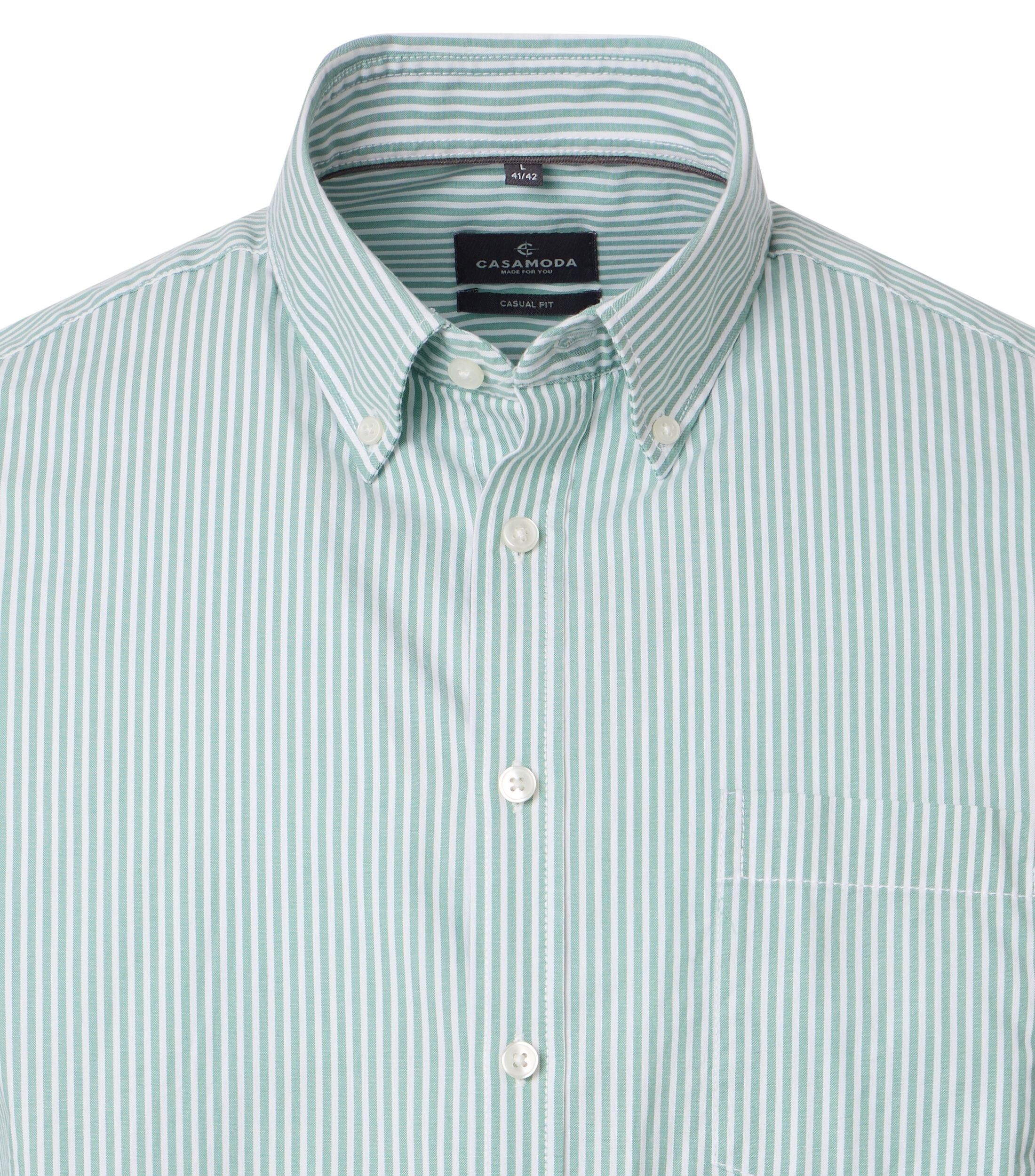 CASA MODA Sport casual fit overhemd, Oxford, lichtgroen gestreept