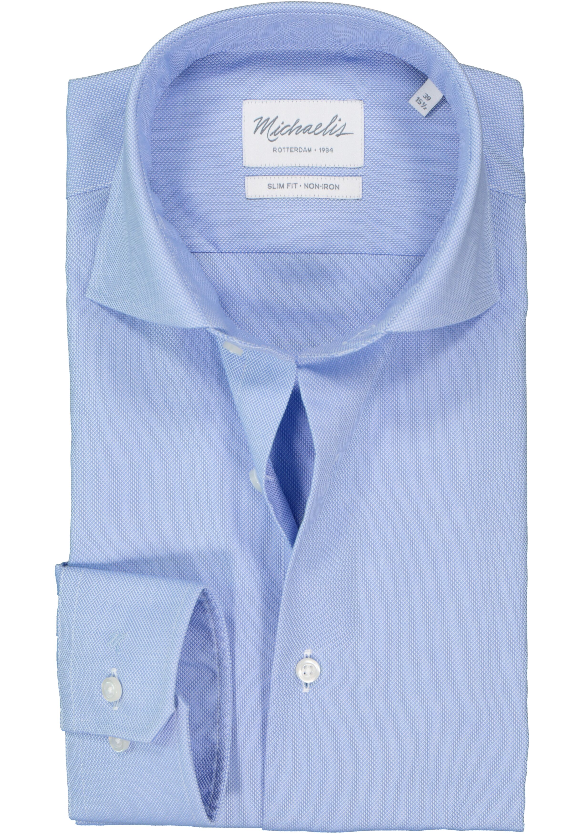 Michaelis slim fit overhemd, Oxford, lichtblauw