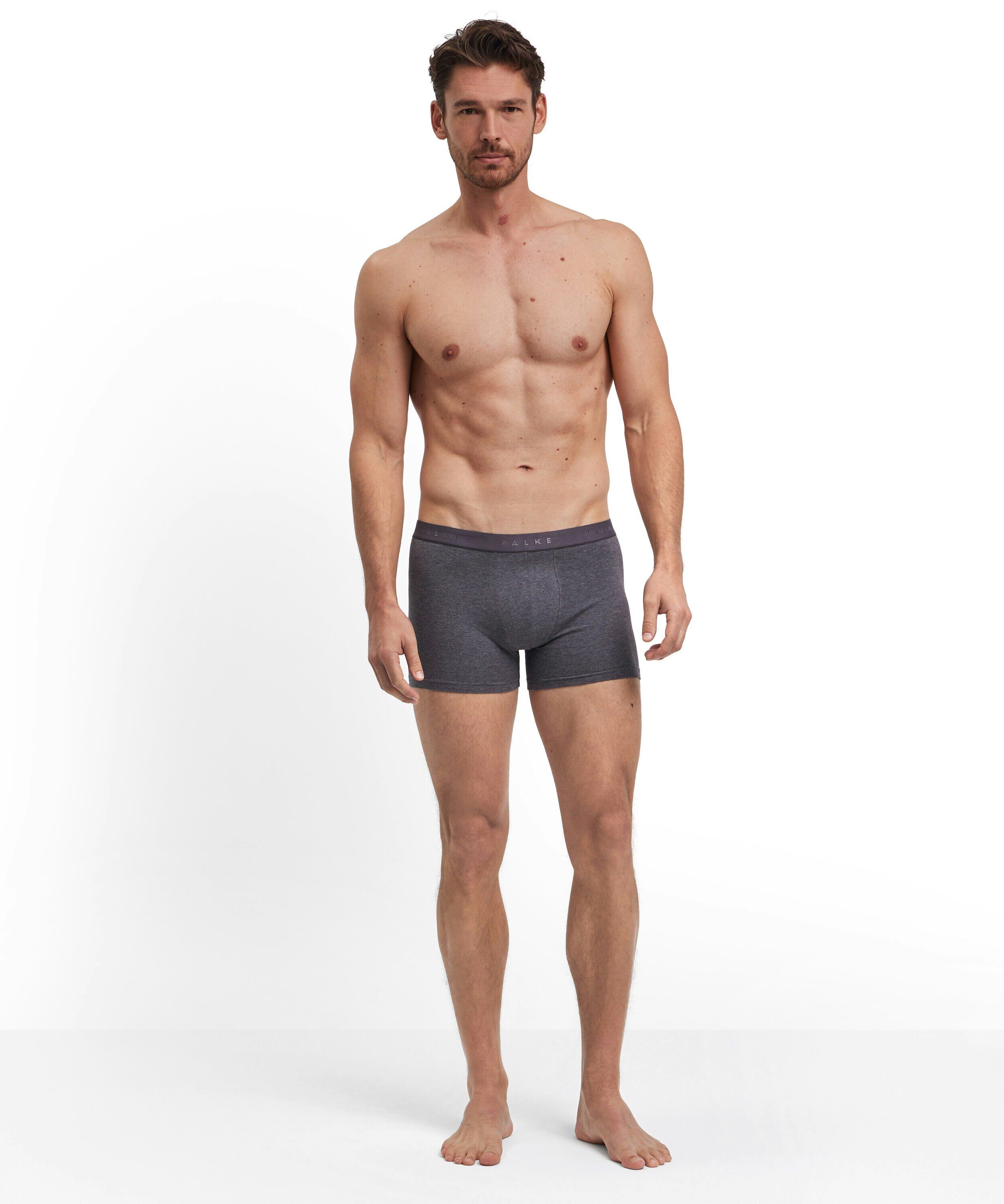 FALKE 2-pack heren boxer Daily Comfort, boxers normale lengte, donkergrijs (dark grey -heather)