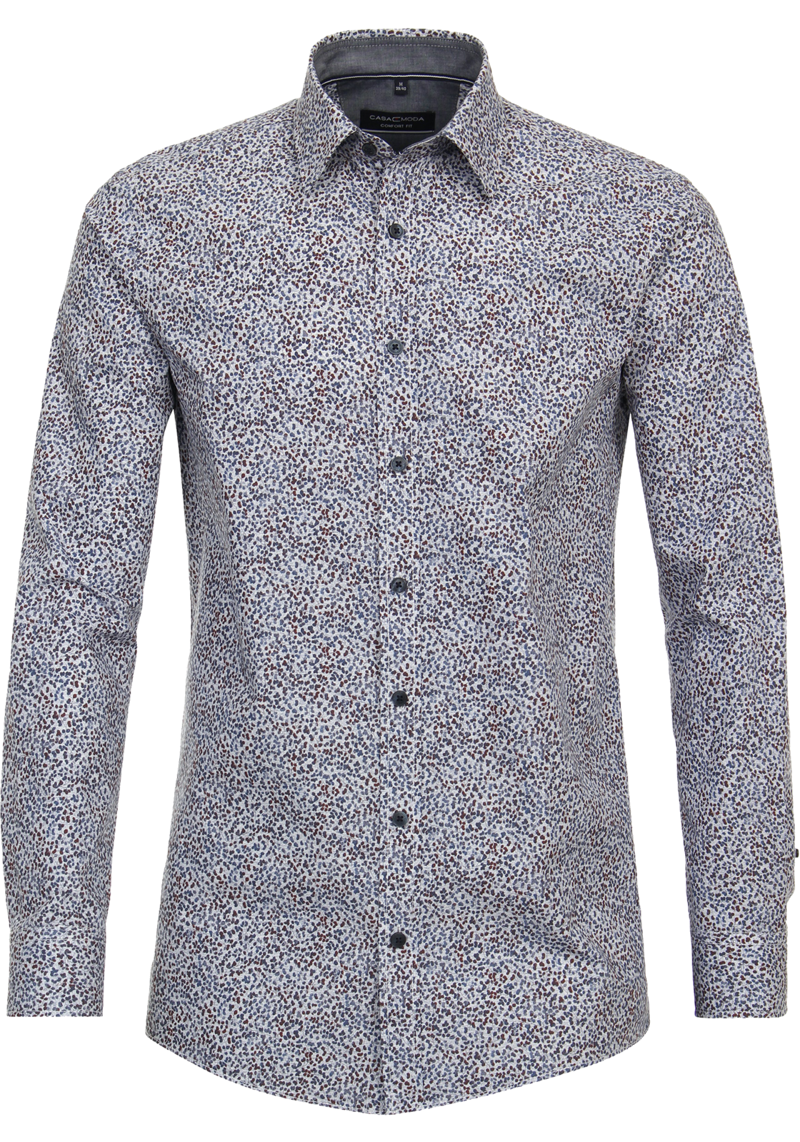 1-4064813835002-casa_moda-overhemd_HR CASA MODA Sport comfort fit overhemd, popeline, blauw dessin