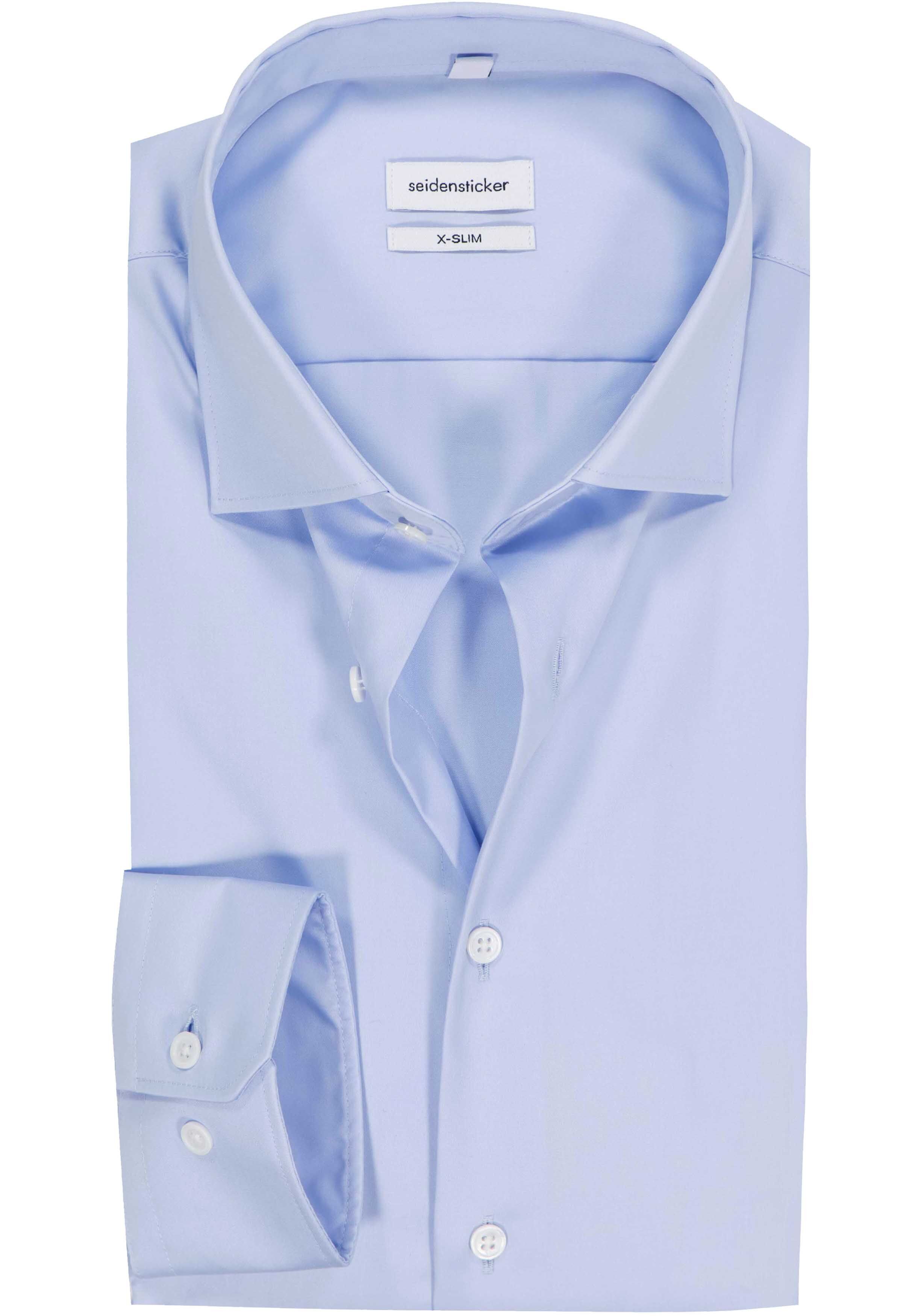 Seidensticker x-slim fit overhemd, popeline, blauw