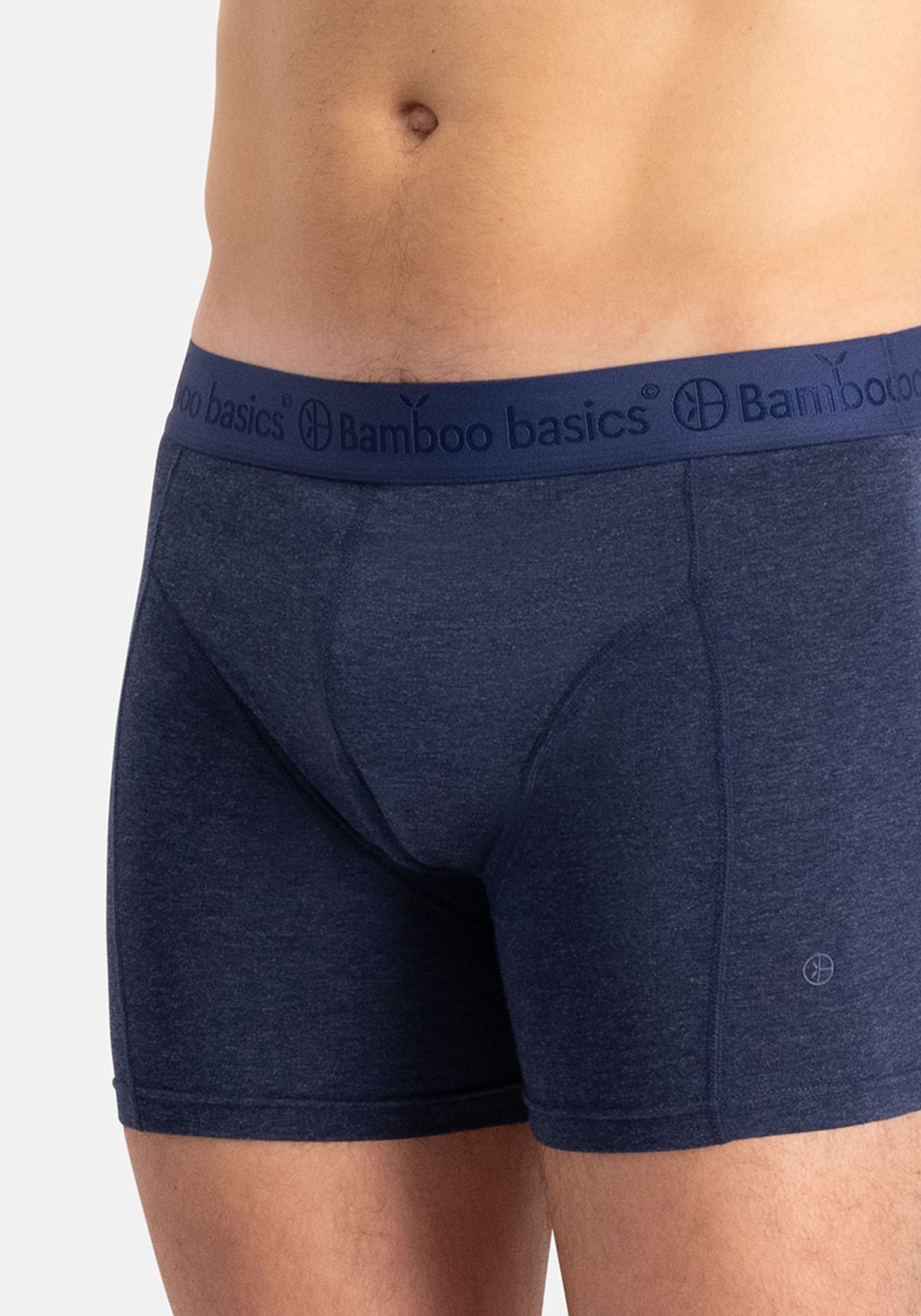 Bamboo Basics Rico boxershorts (3-pack), heren boxershort, grijs melange, blauw, jeans melange