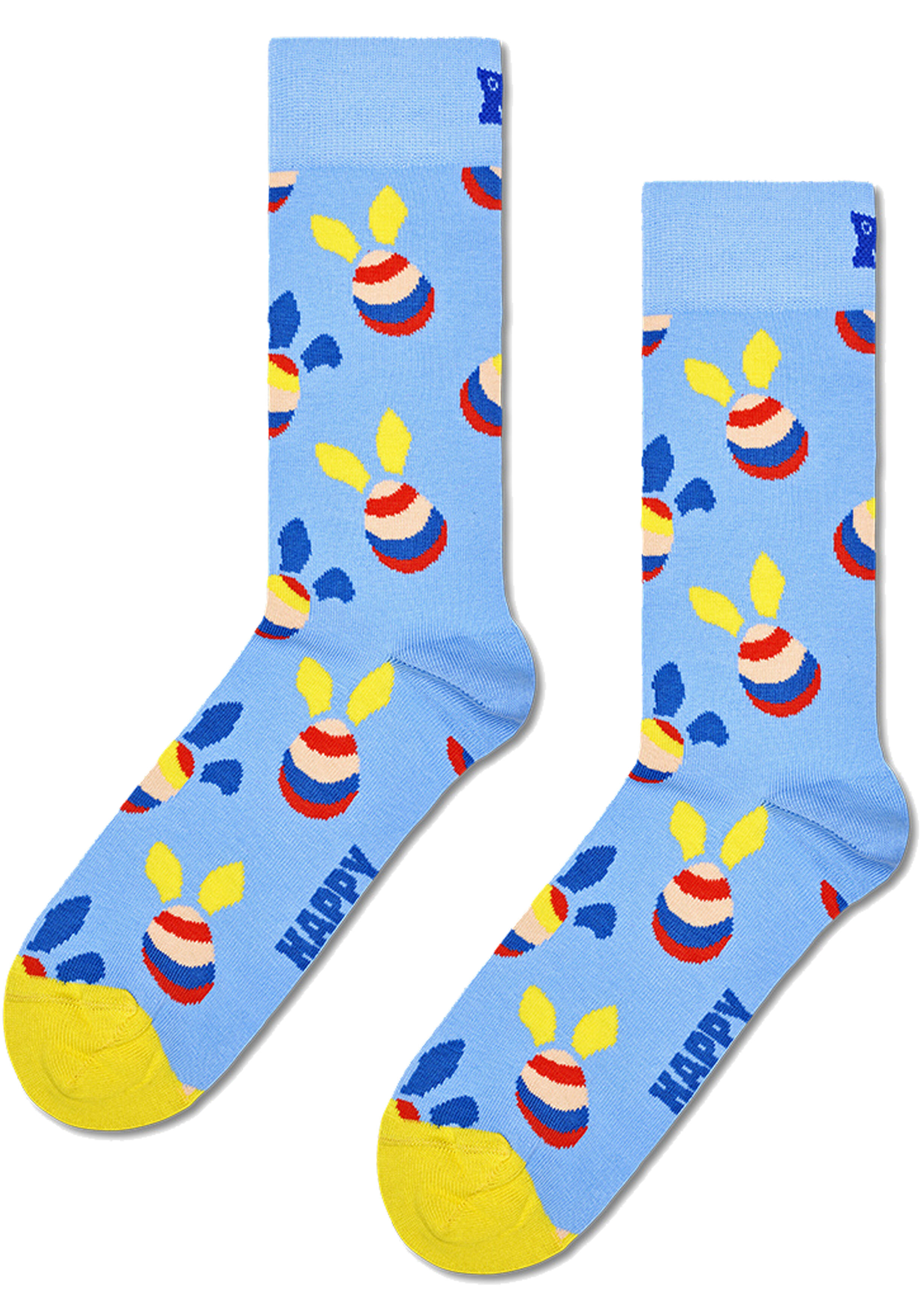 Happy Socks Eggs Sock, unisex sokken, lichtblauw